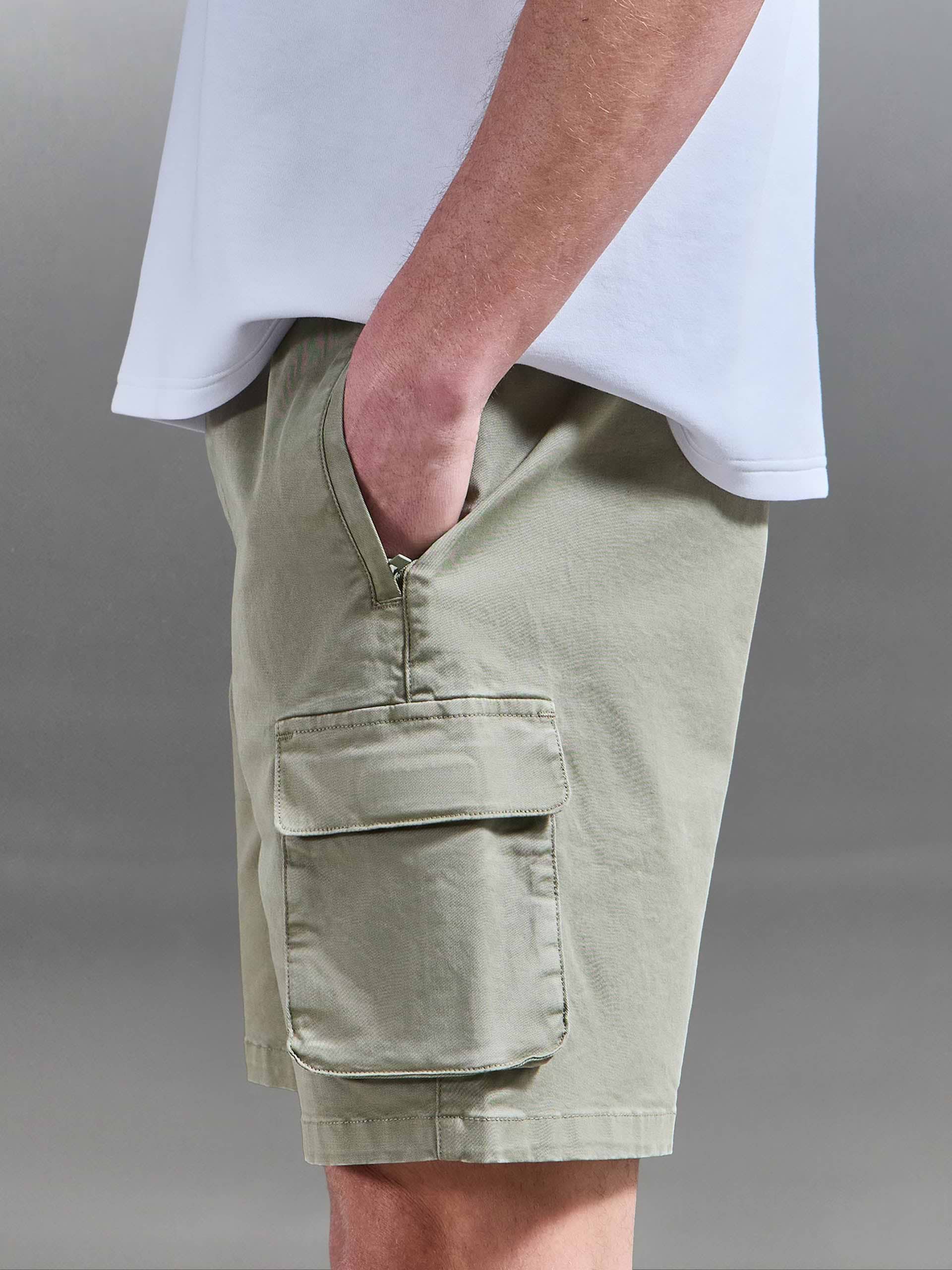 Garment Dye Cargo Short in Olive