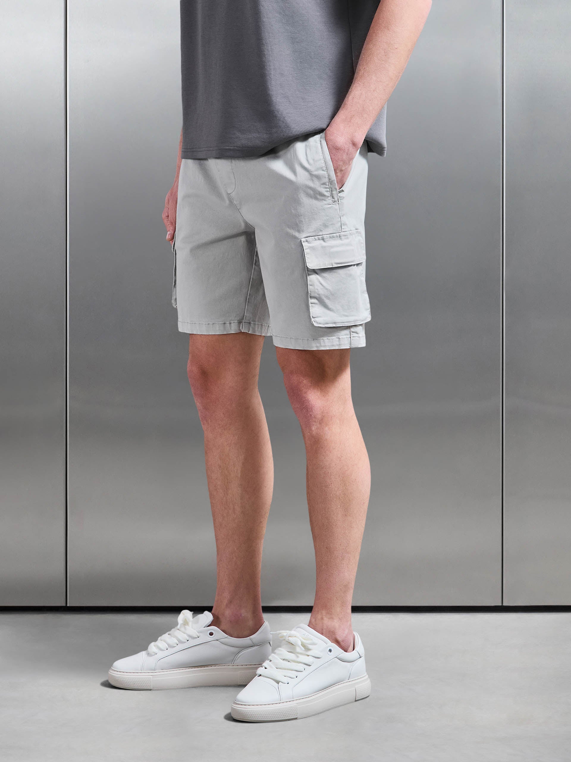 Garment Dye Cargo Short in Stone