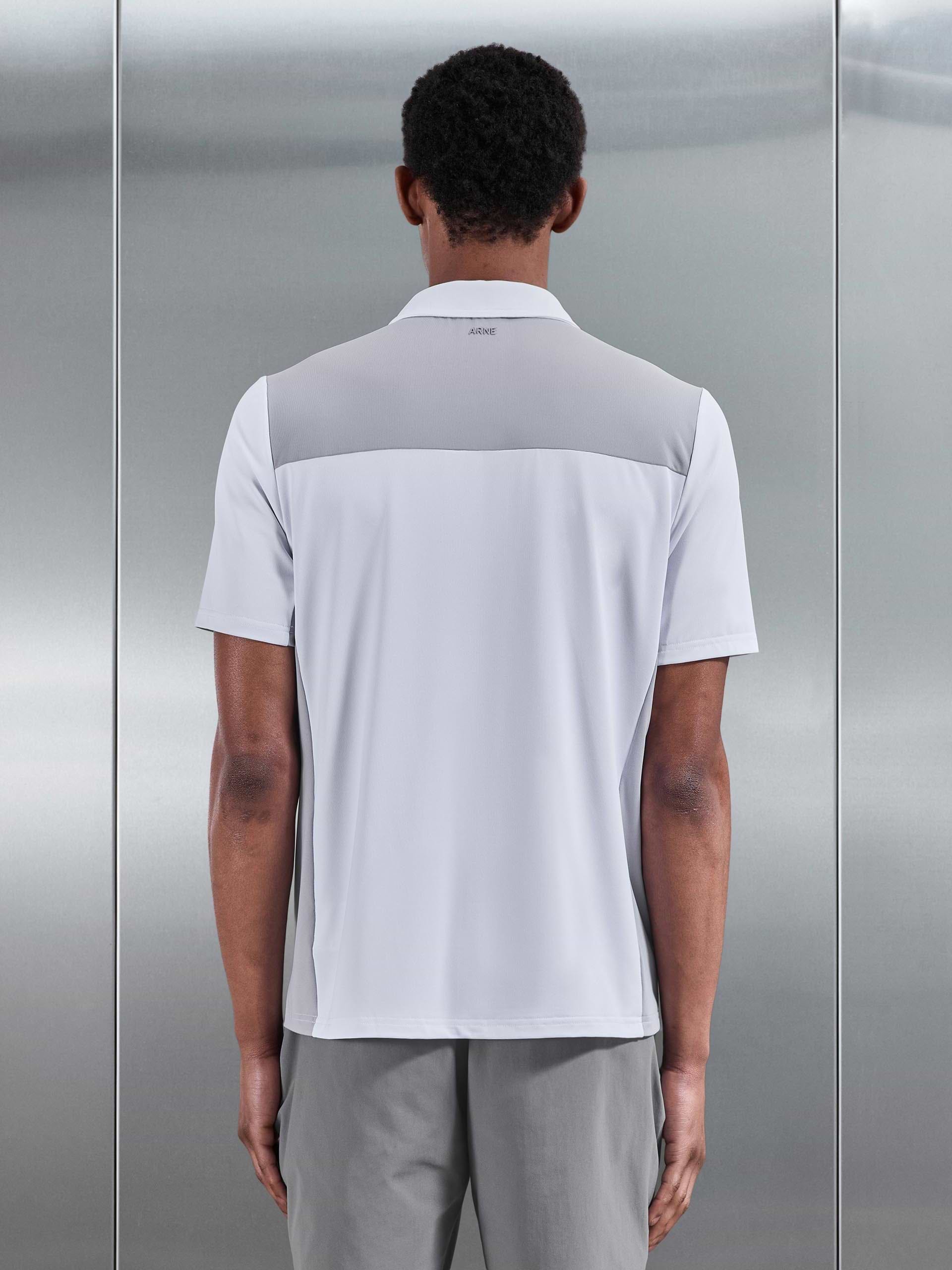 Golf Colour Block Polo Shirt in White