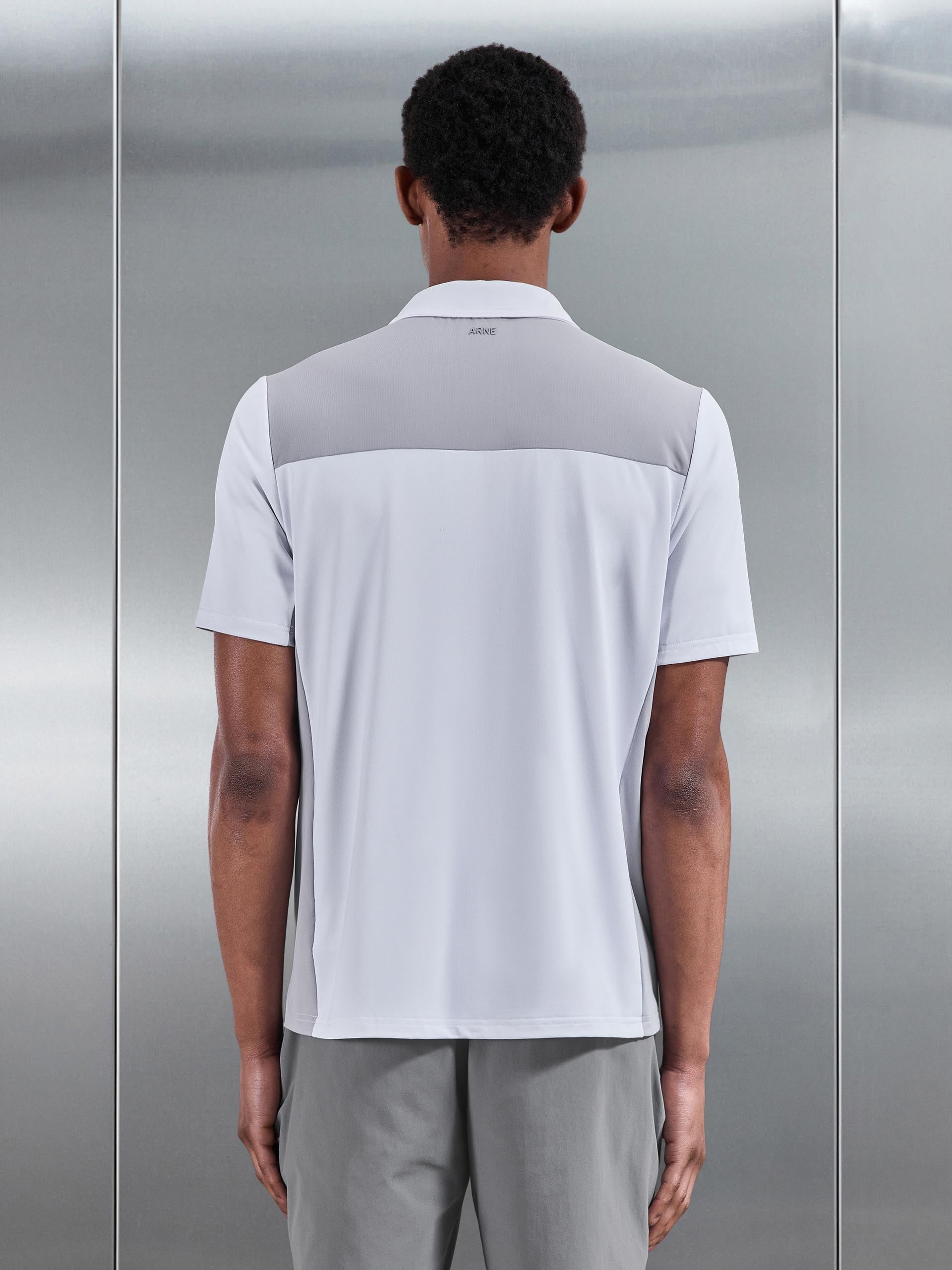 Golf Colour Block Polo Shirt in White