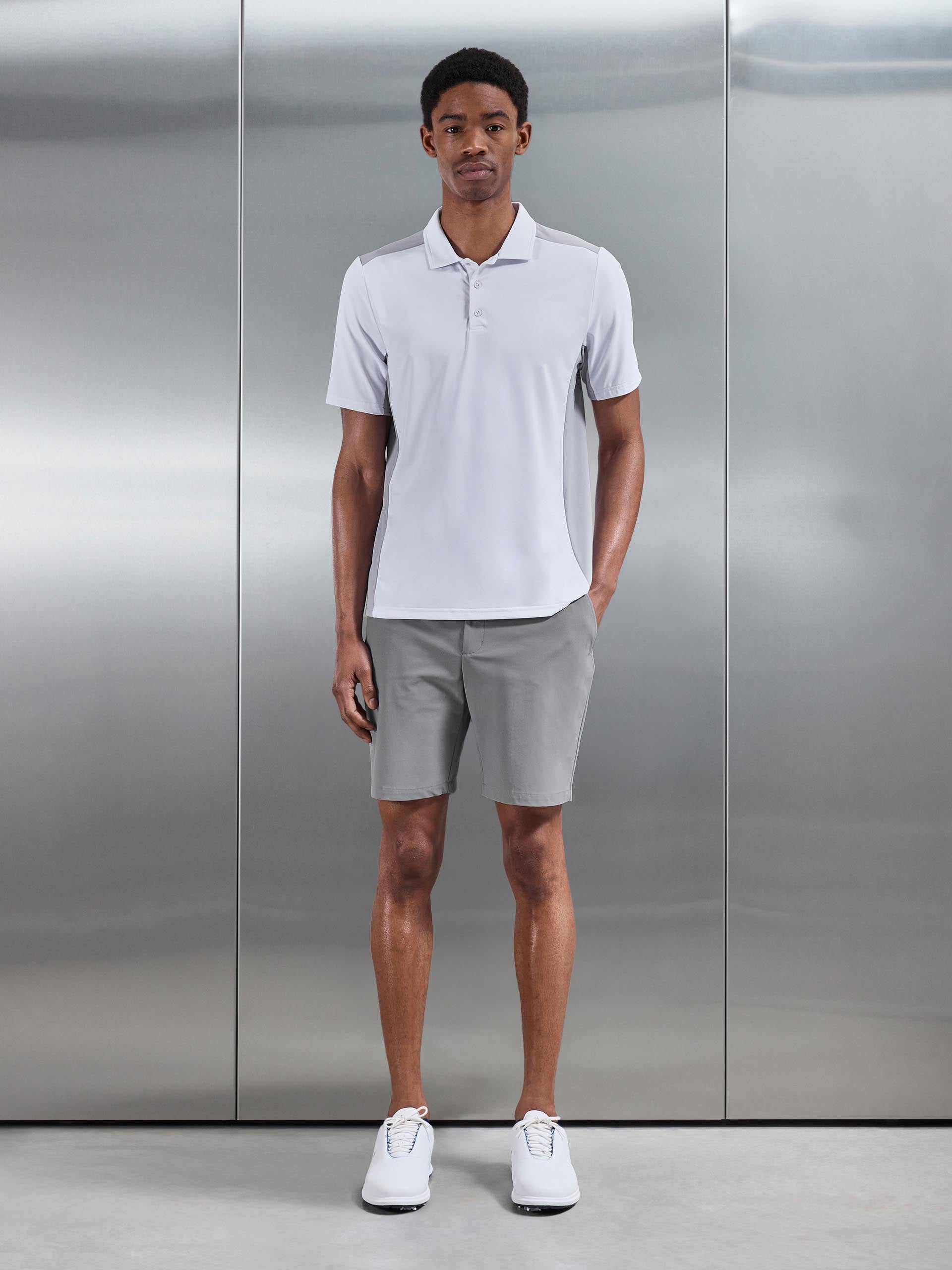 Golf Colour Block Polo Shirt in White