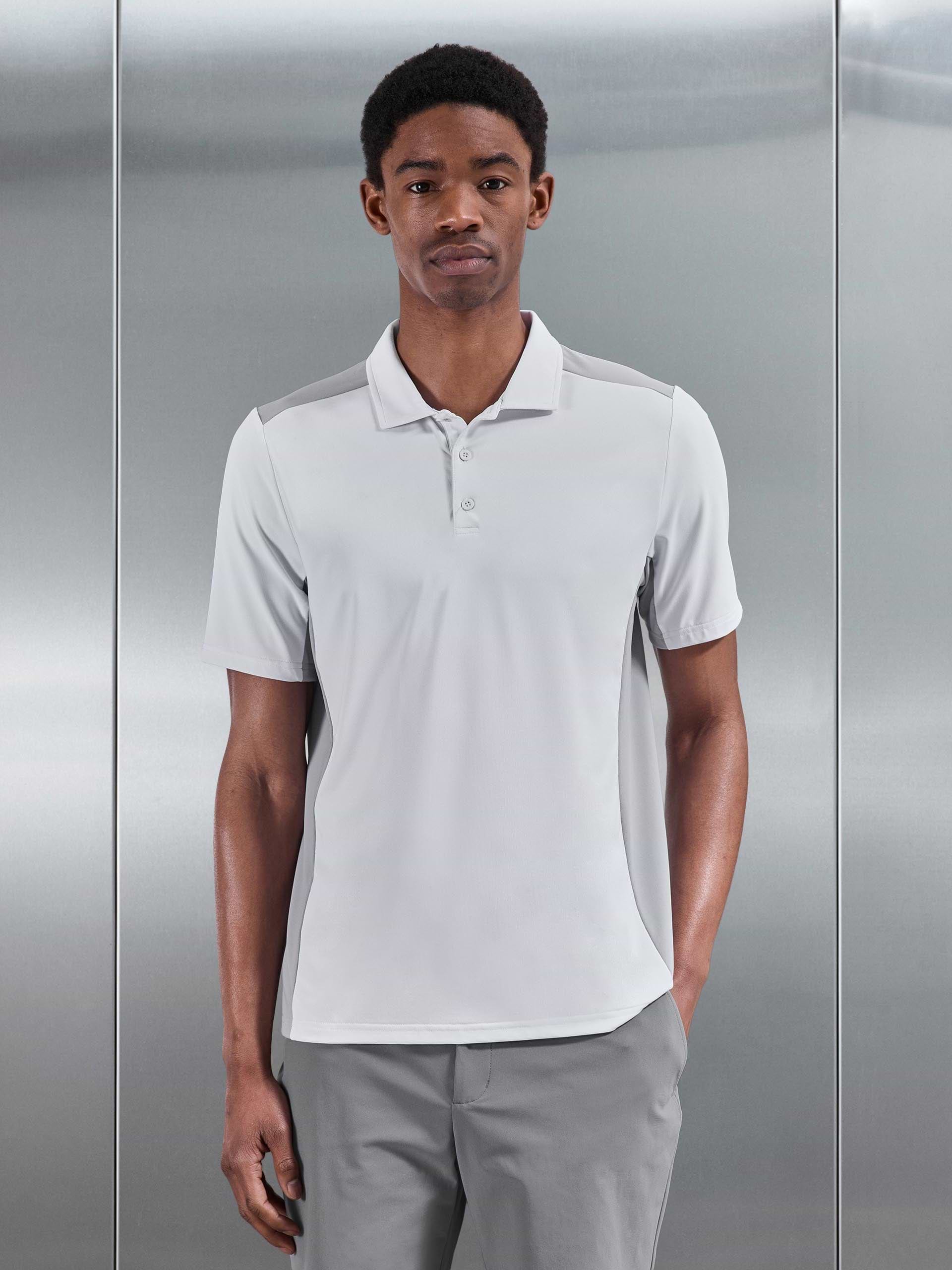 Golf Colour Block Polo Shirt in White