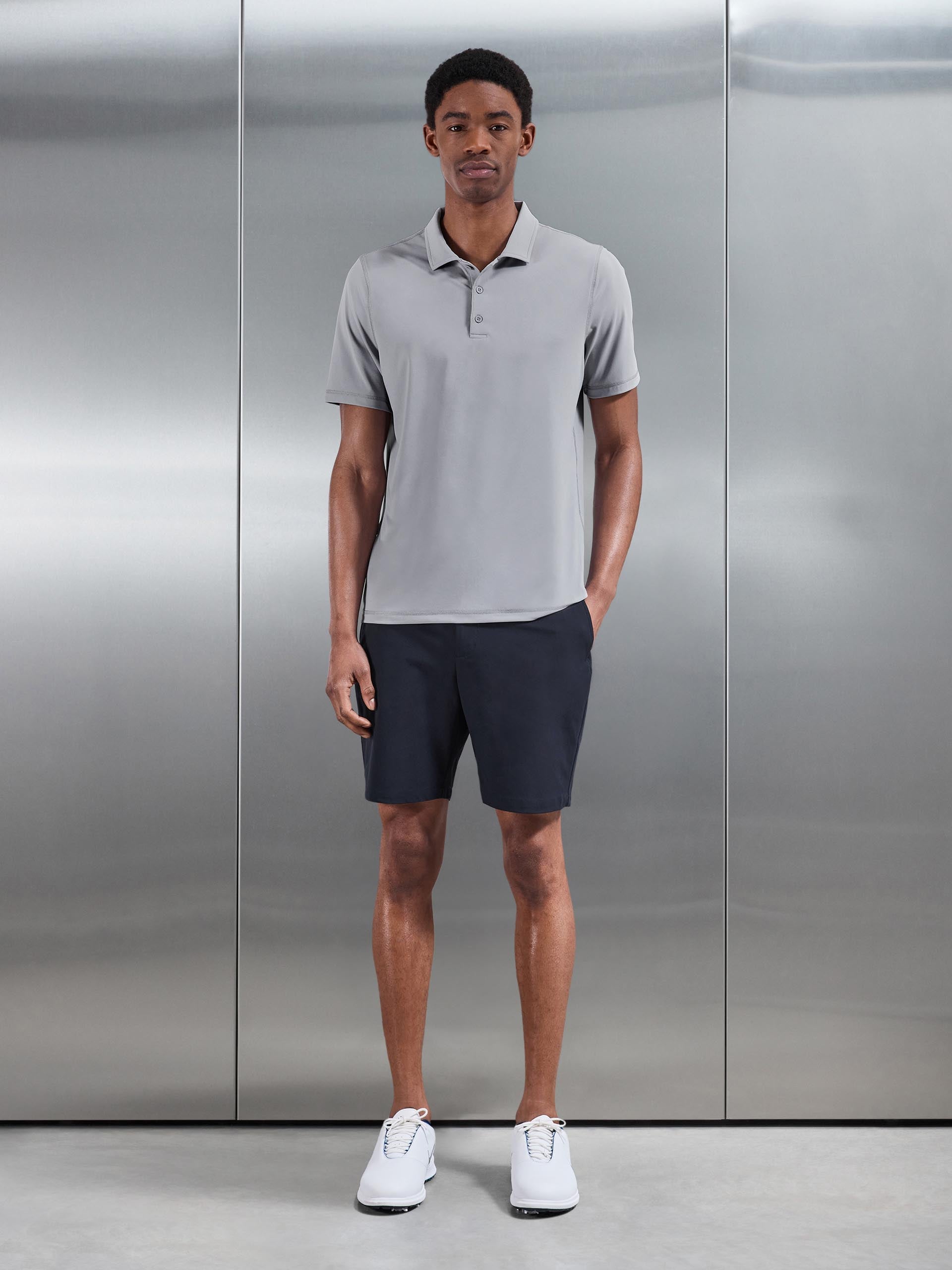 Golf Polo Shirt in Mid Grey