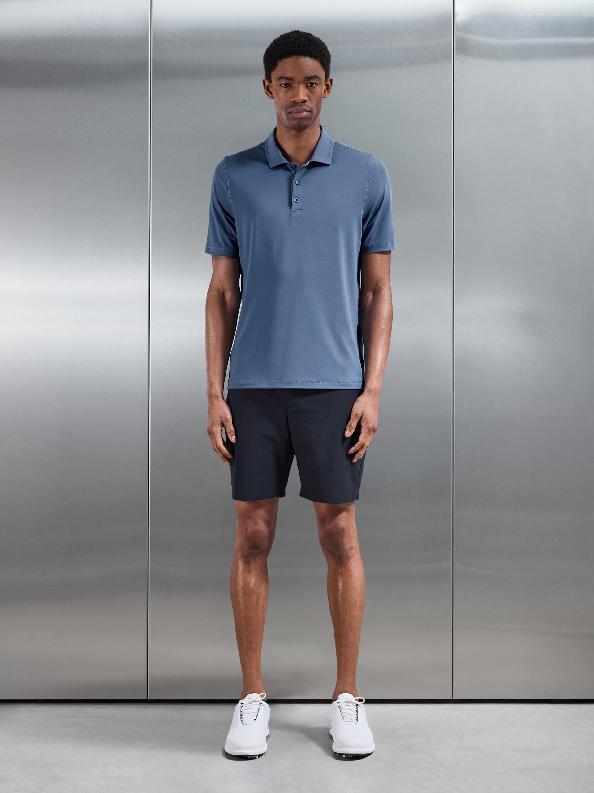 Golf Polo Shirt in Steel Blue