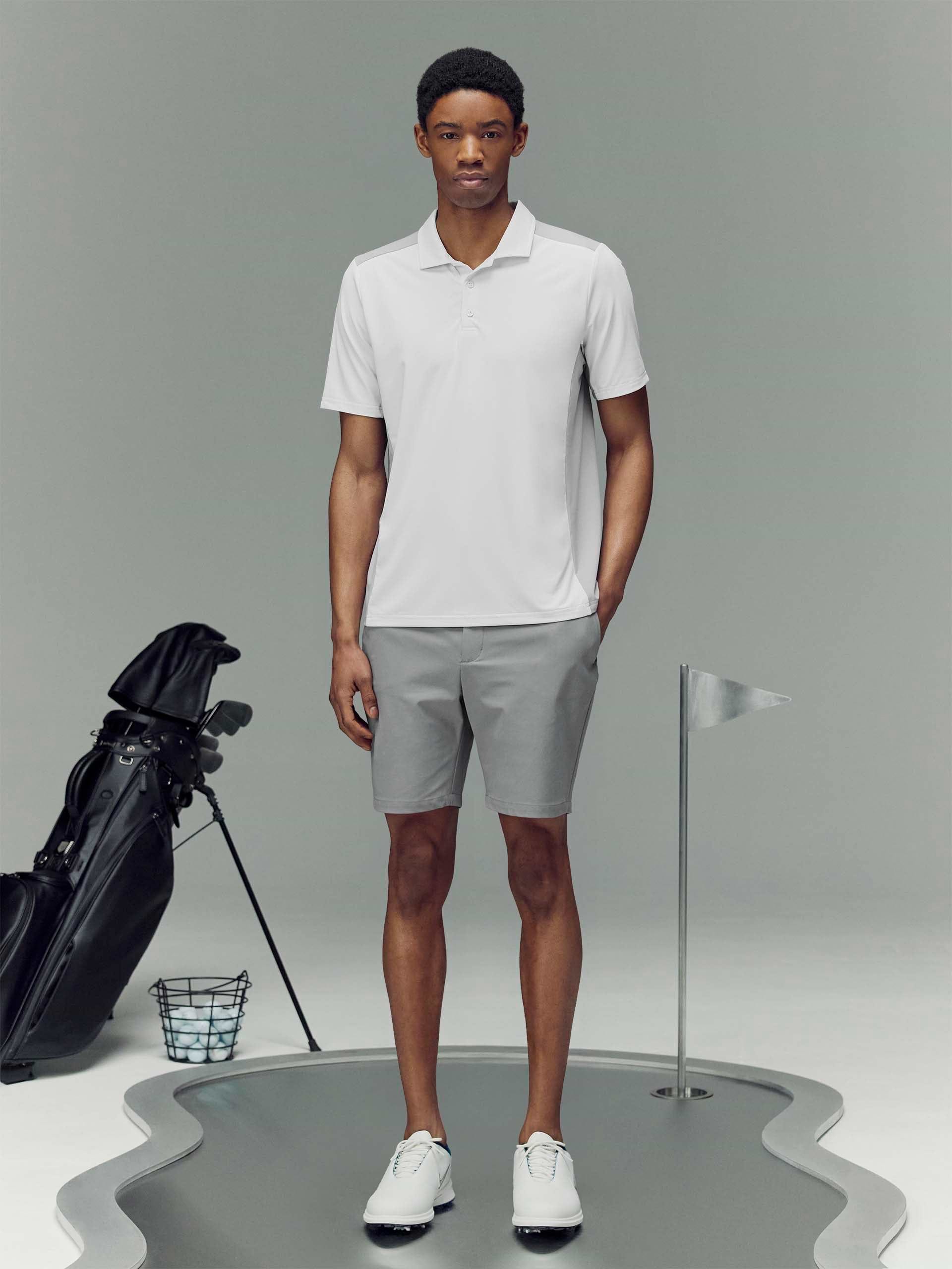 Golf Colour Block Polo Shirt in White