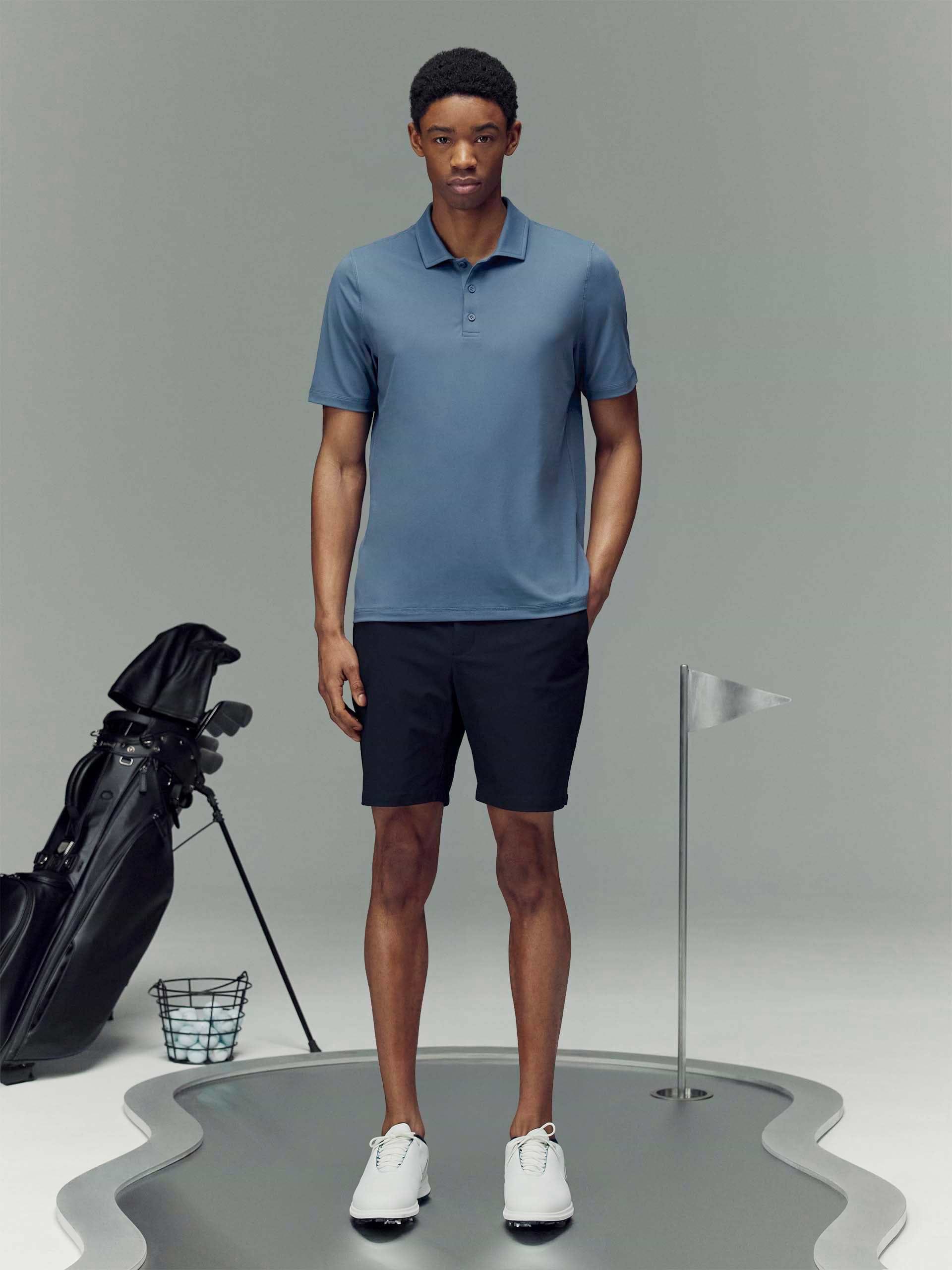 Golf Polo Shirt in Steel Blue