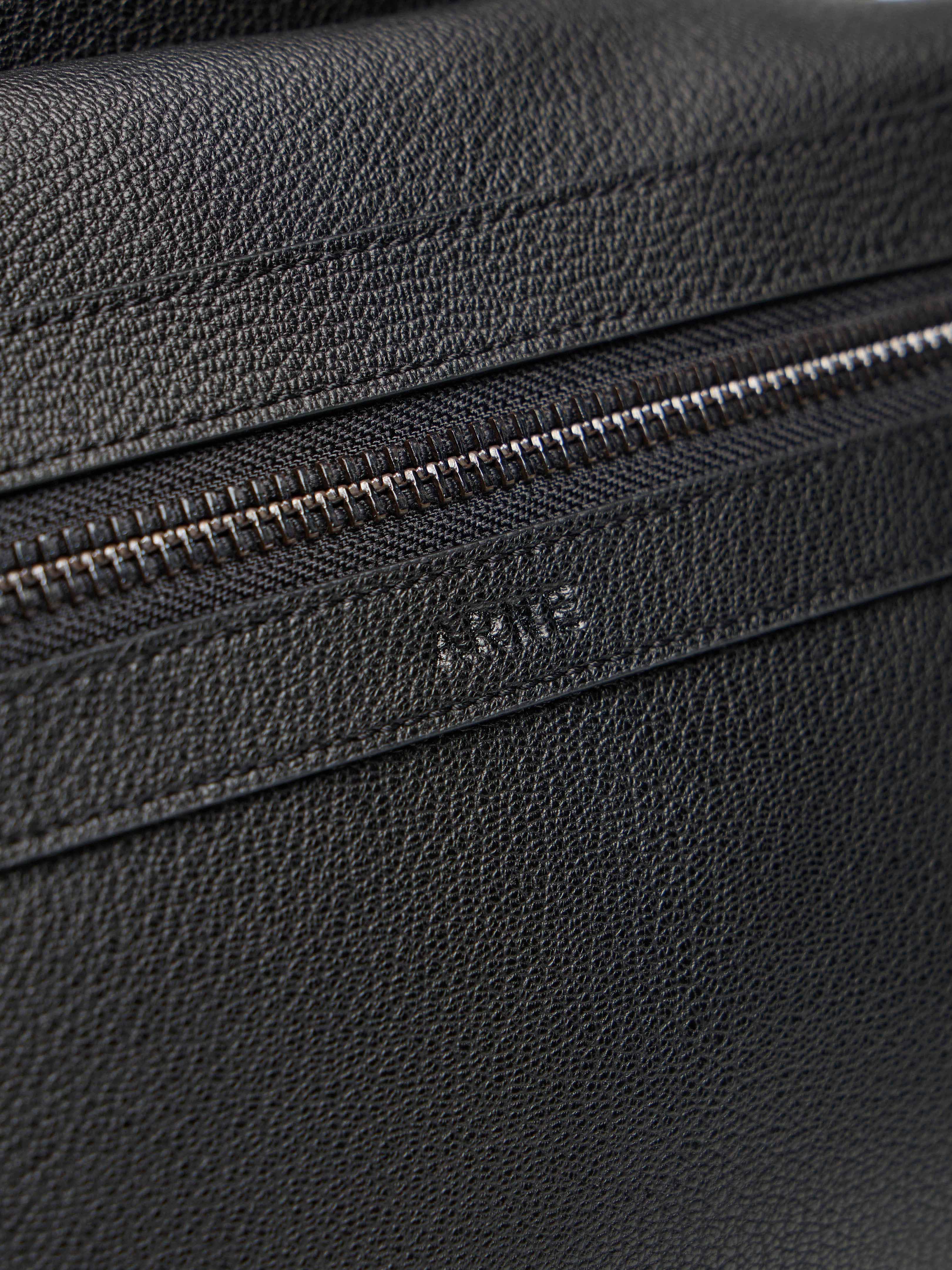 black textured leather backpack Genuine Leather Backpack in Black