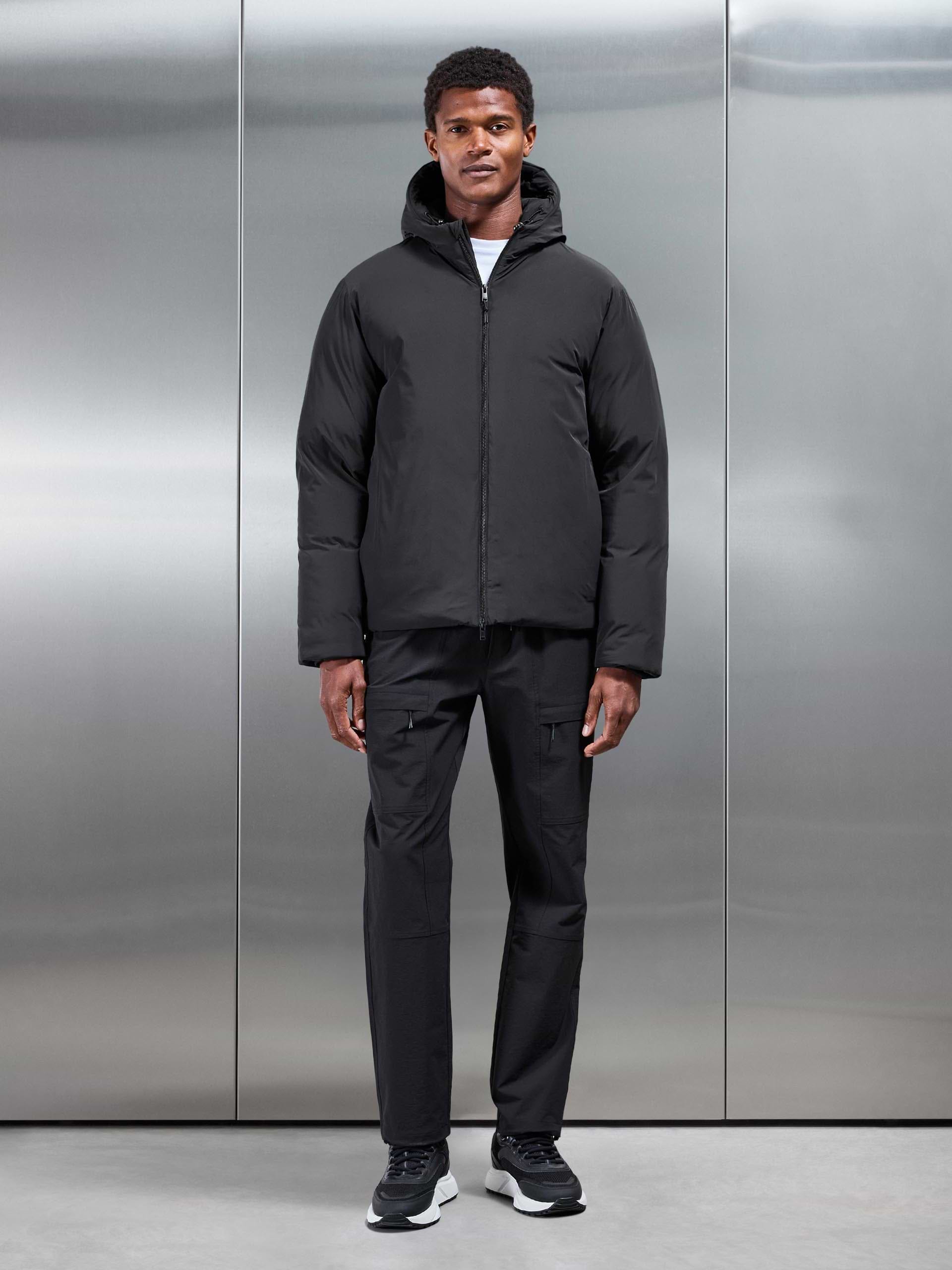 Hooded Puffer Jacket in Black