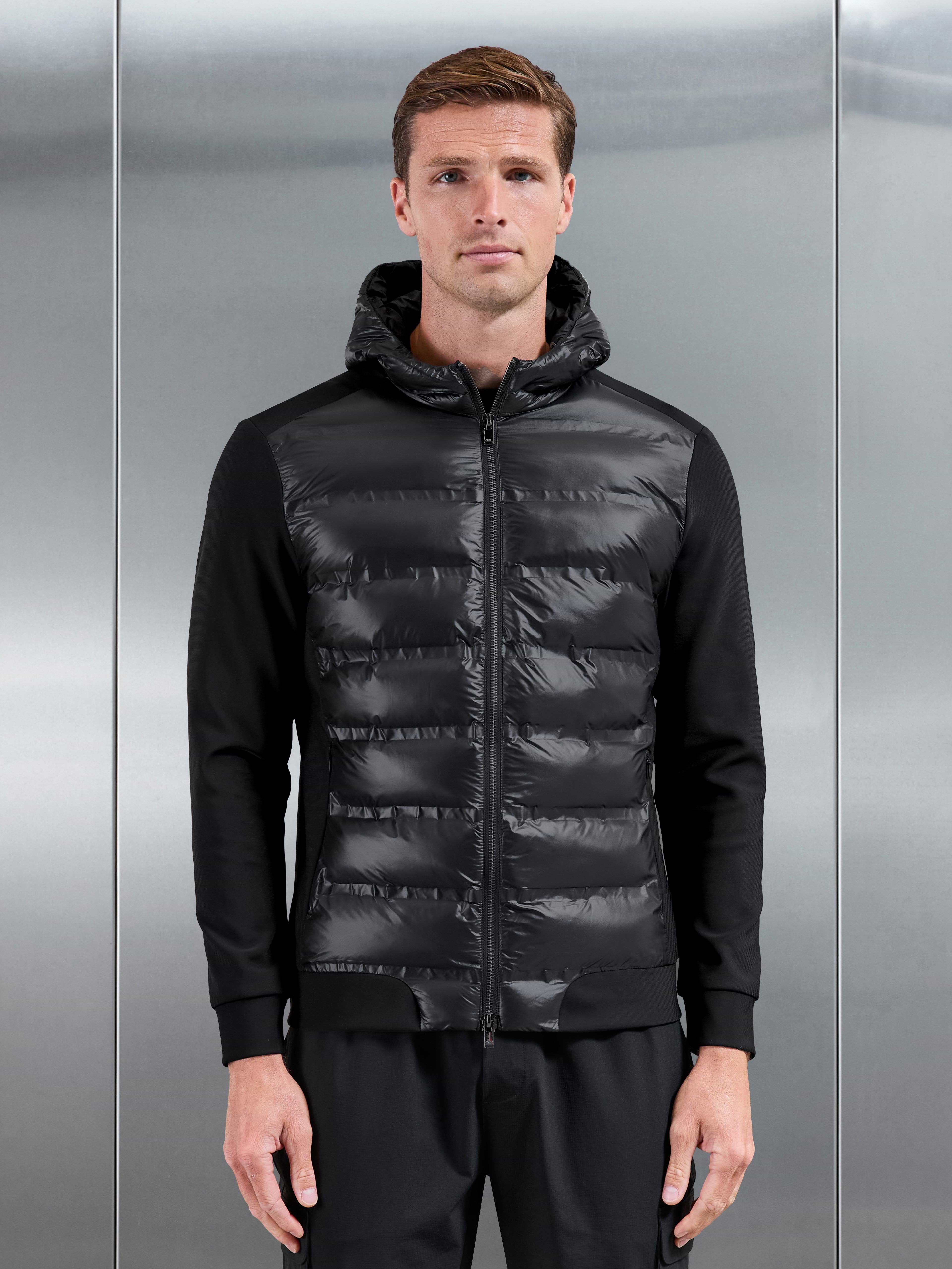 Hybrid Puffer Jacket in Black