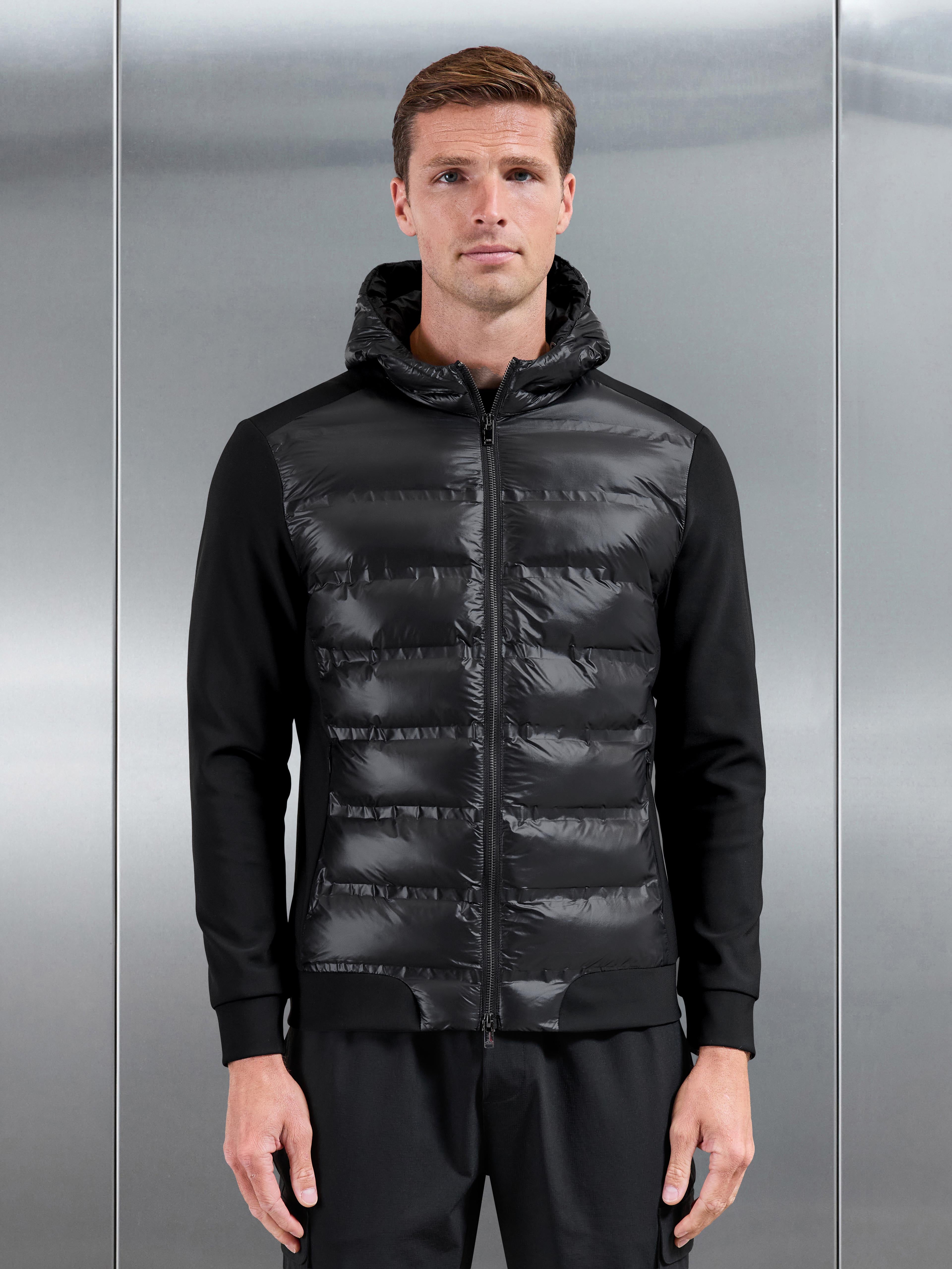 Hybrid Puffer Jacket in Black