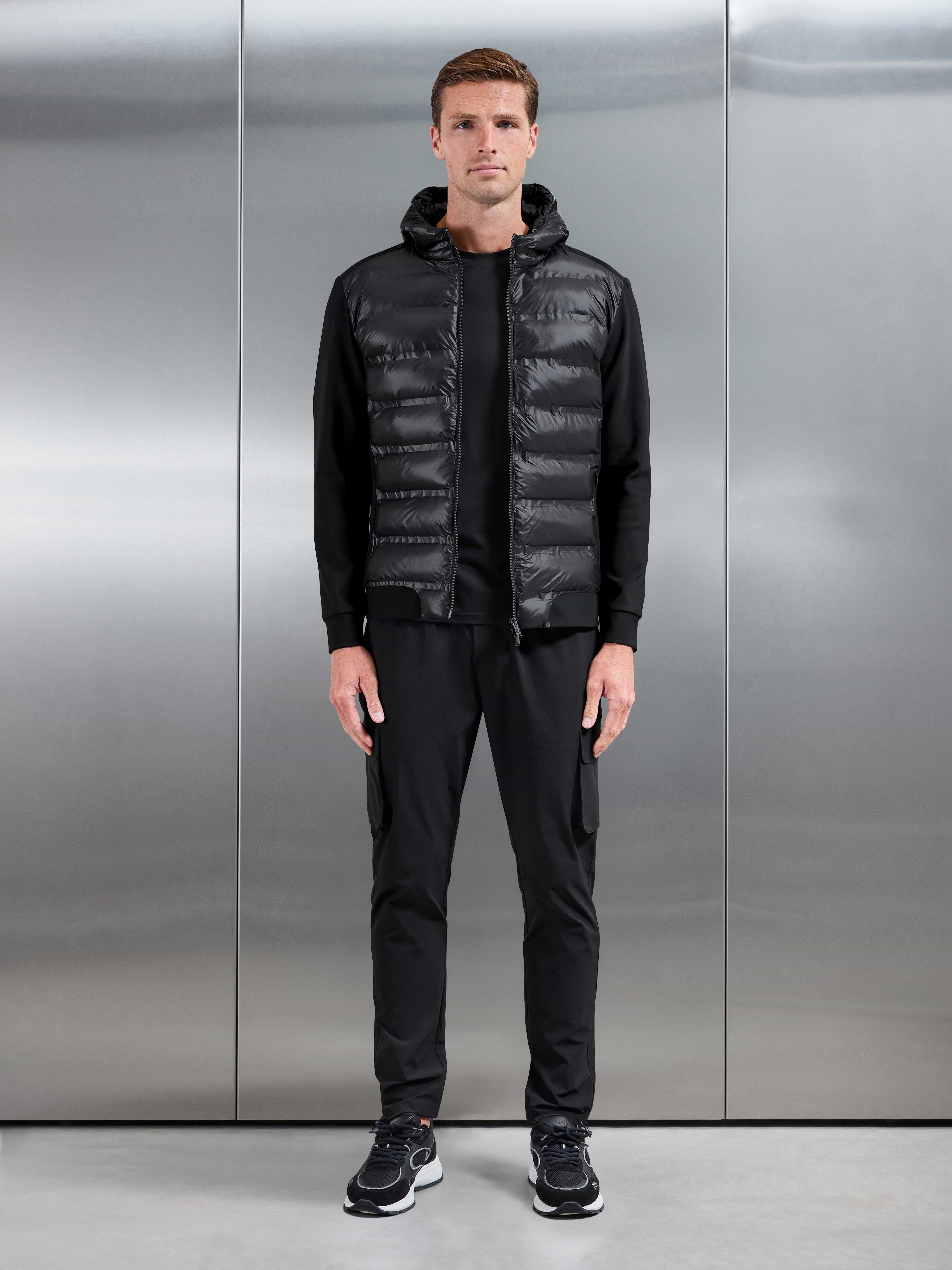 Hybrid Puffer Jacket in Black