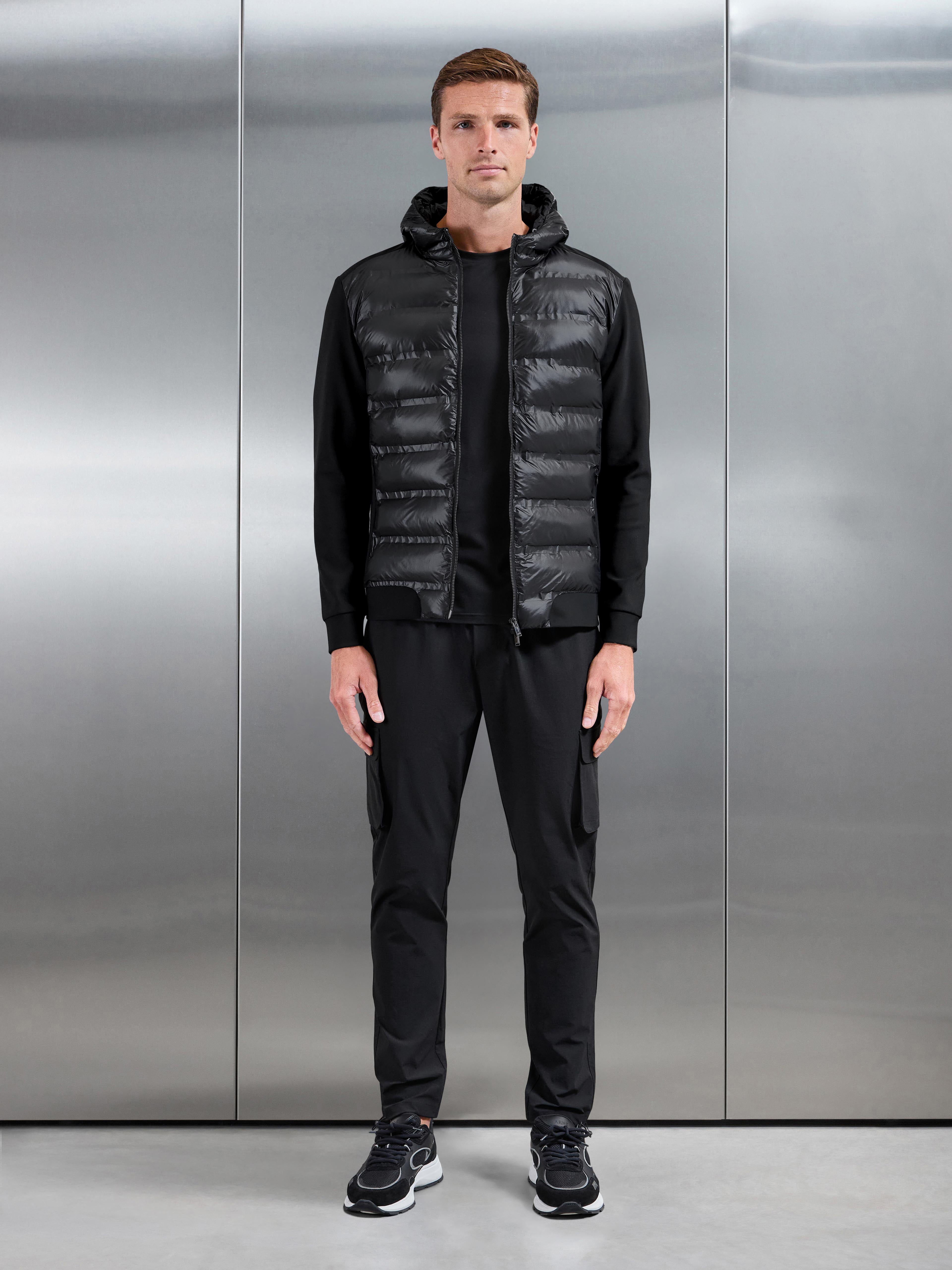 Hybrid Puffer Jacket in Black