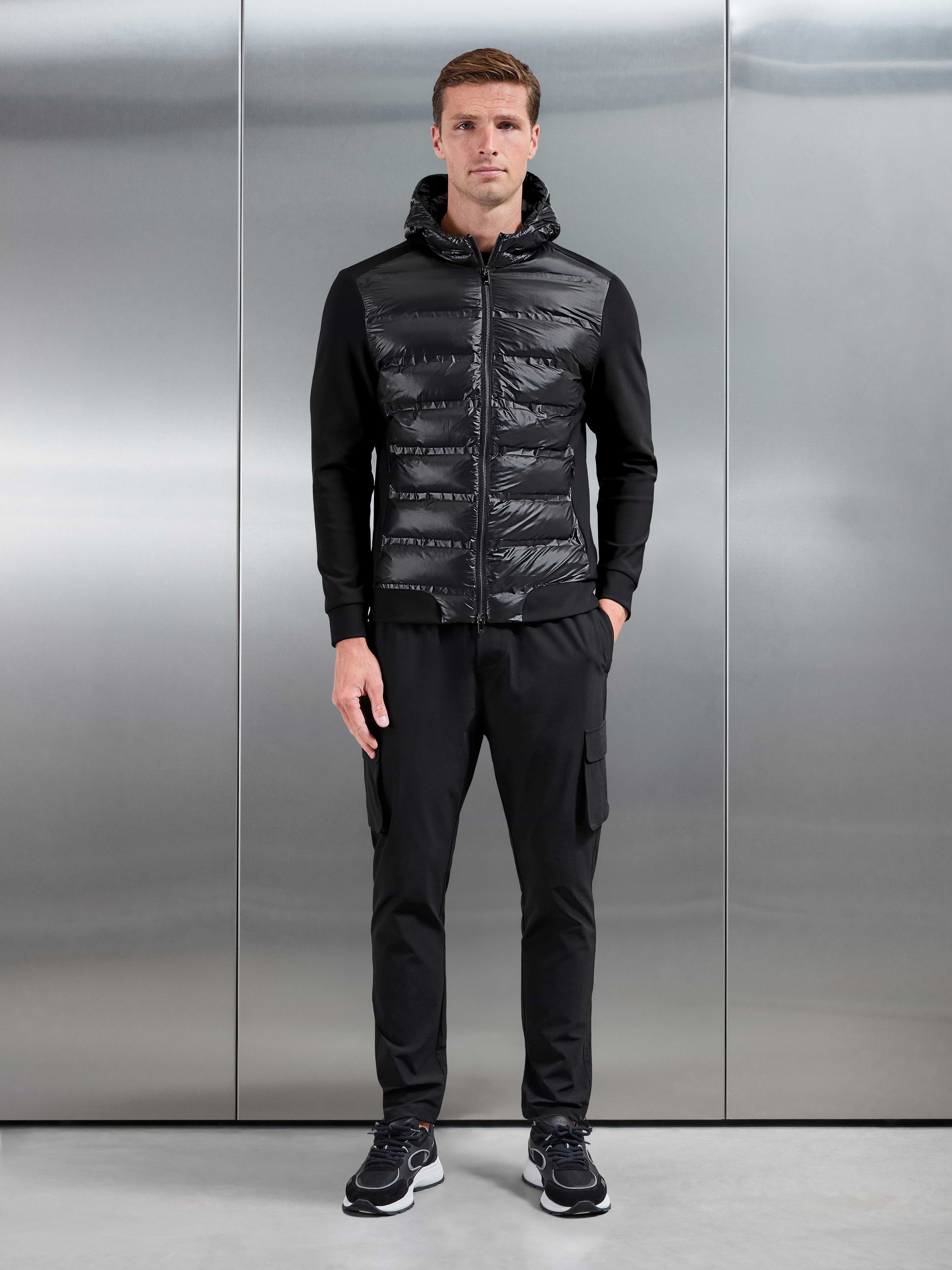 Hybrid Puffer Jacket in Black