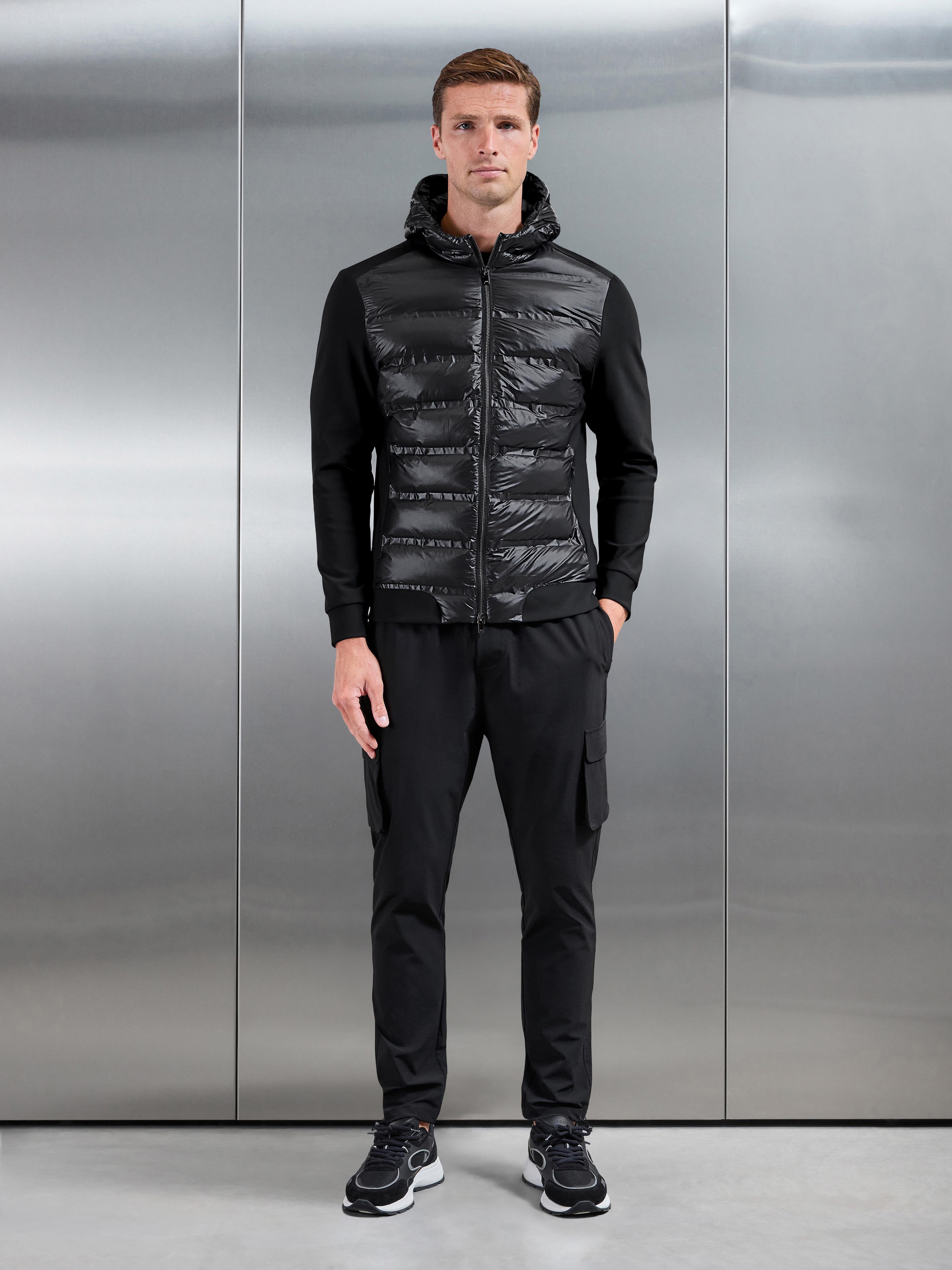 Hybrid Puffer Jacket in Black