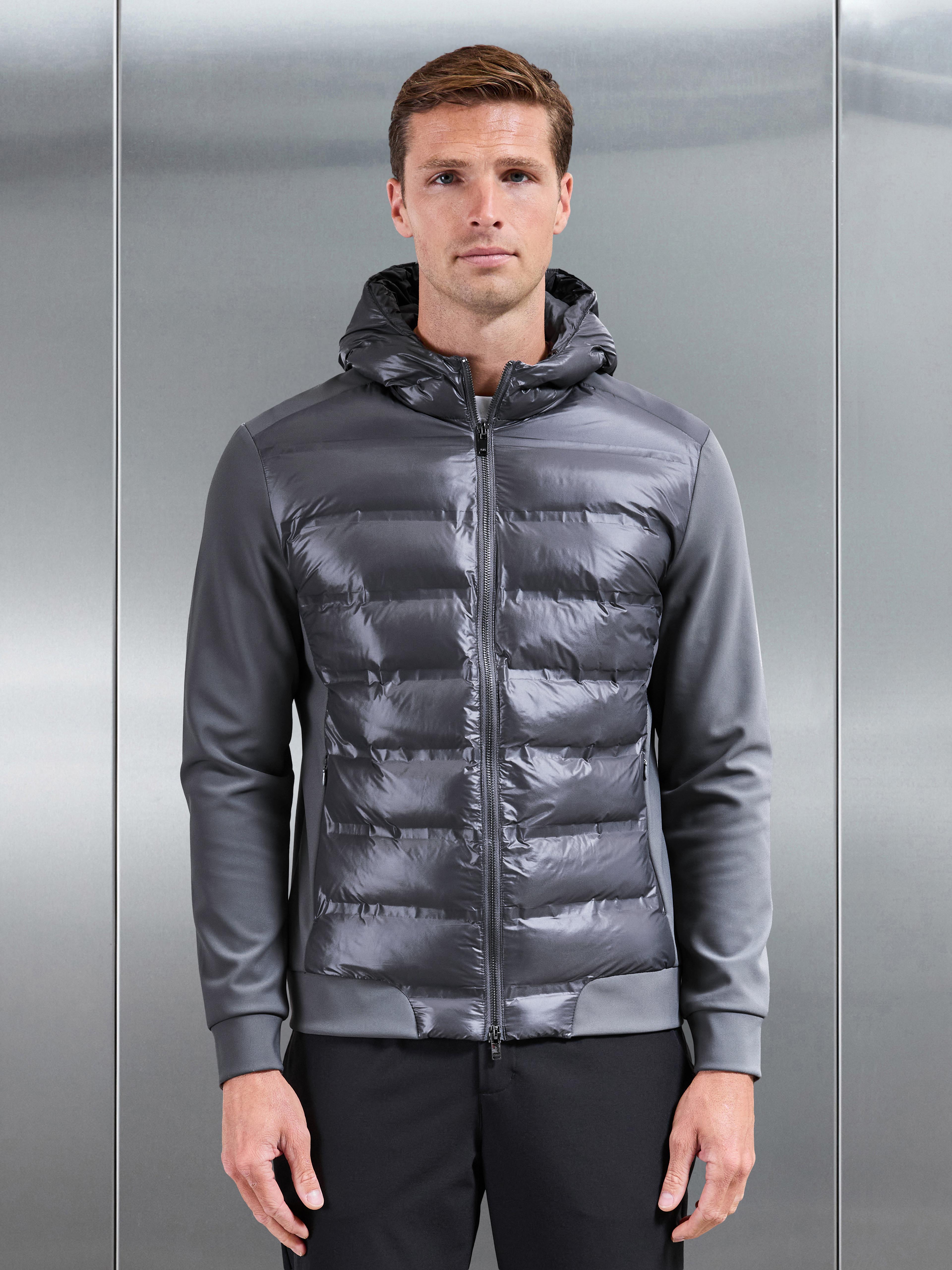 Hybrid Puffer Jacket in Grey