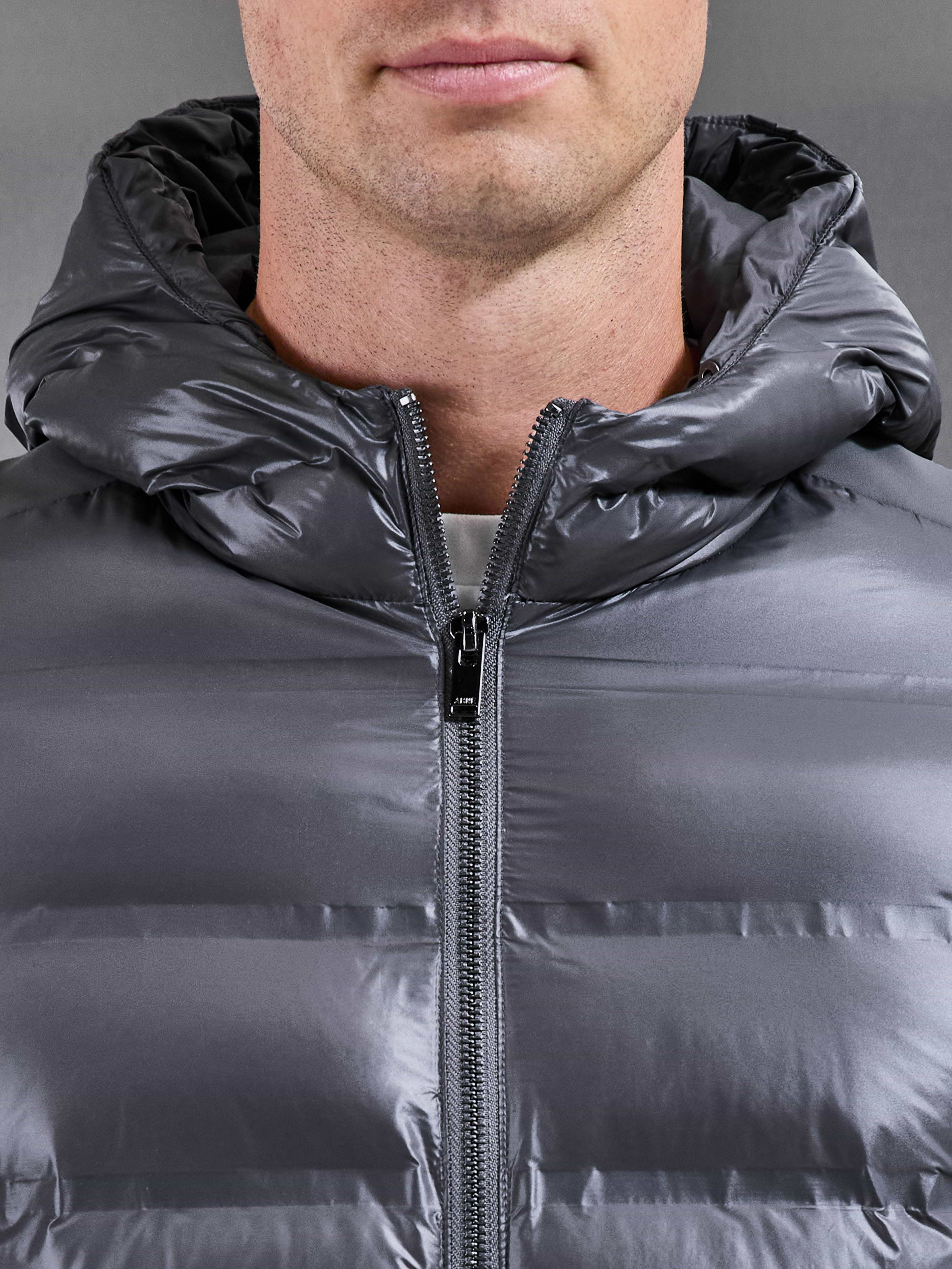 Hybrid Puffer Jacket in Grey