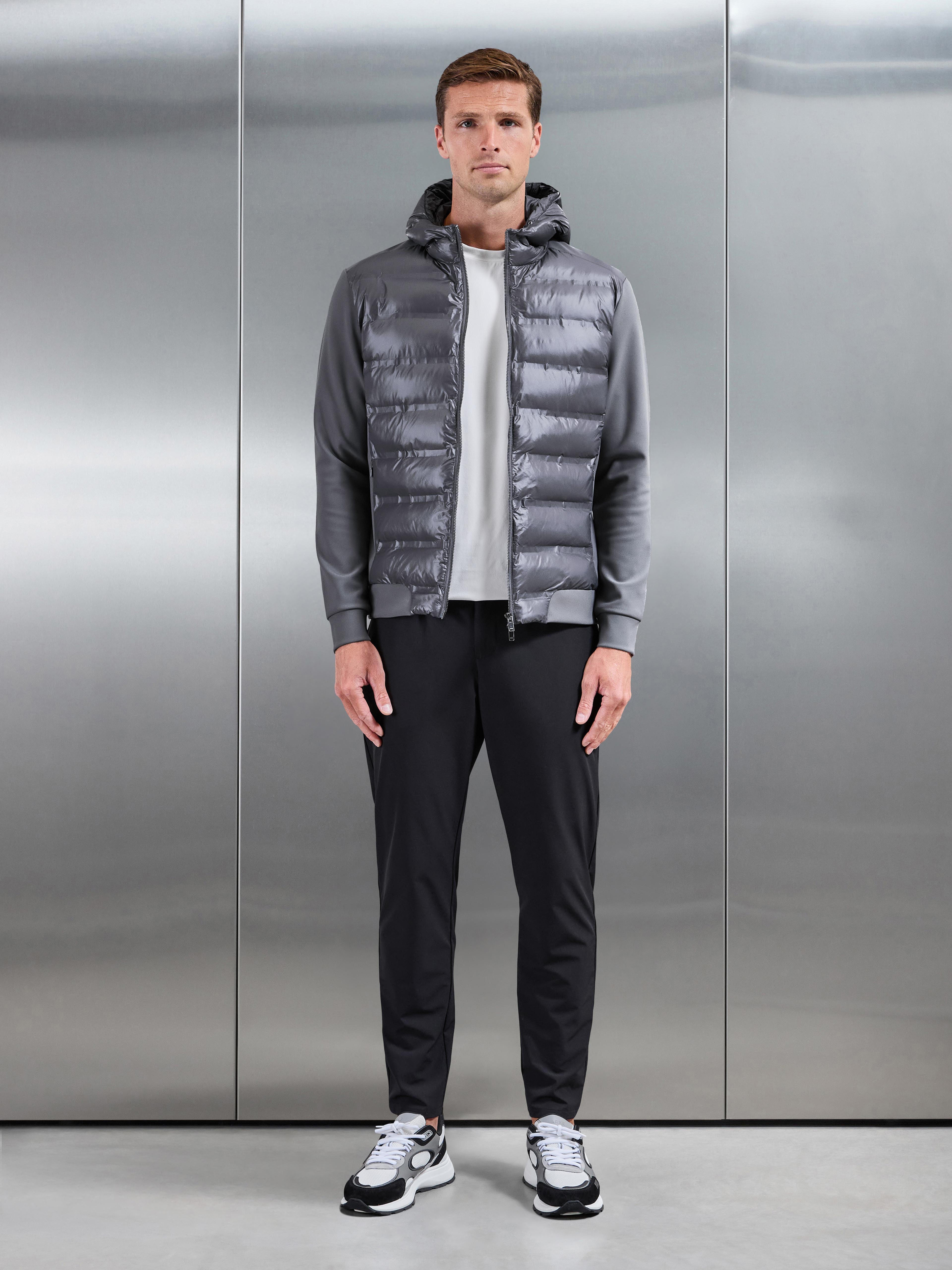 Hybrid Puffer Jacket in Grey