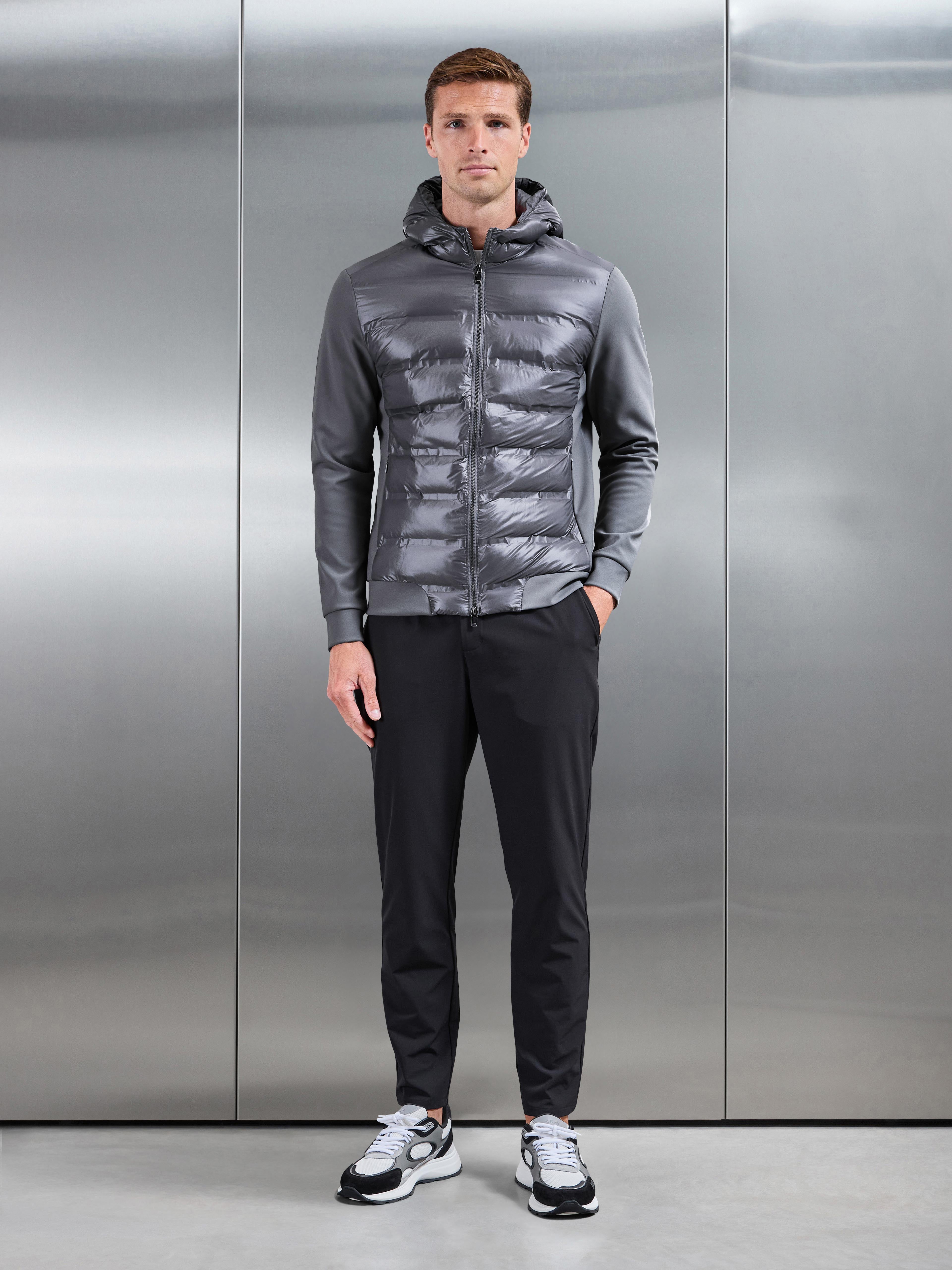 Hybrid Puffer Jacket in Grey