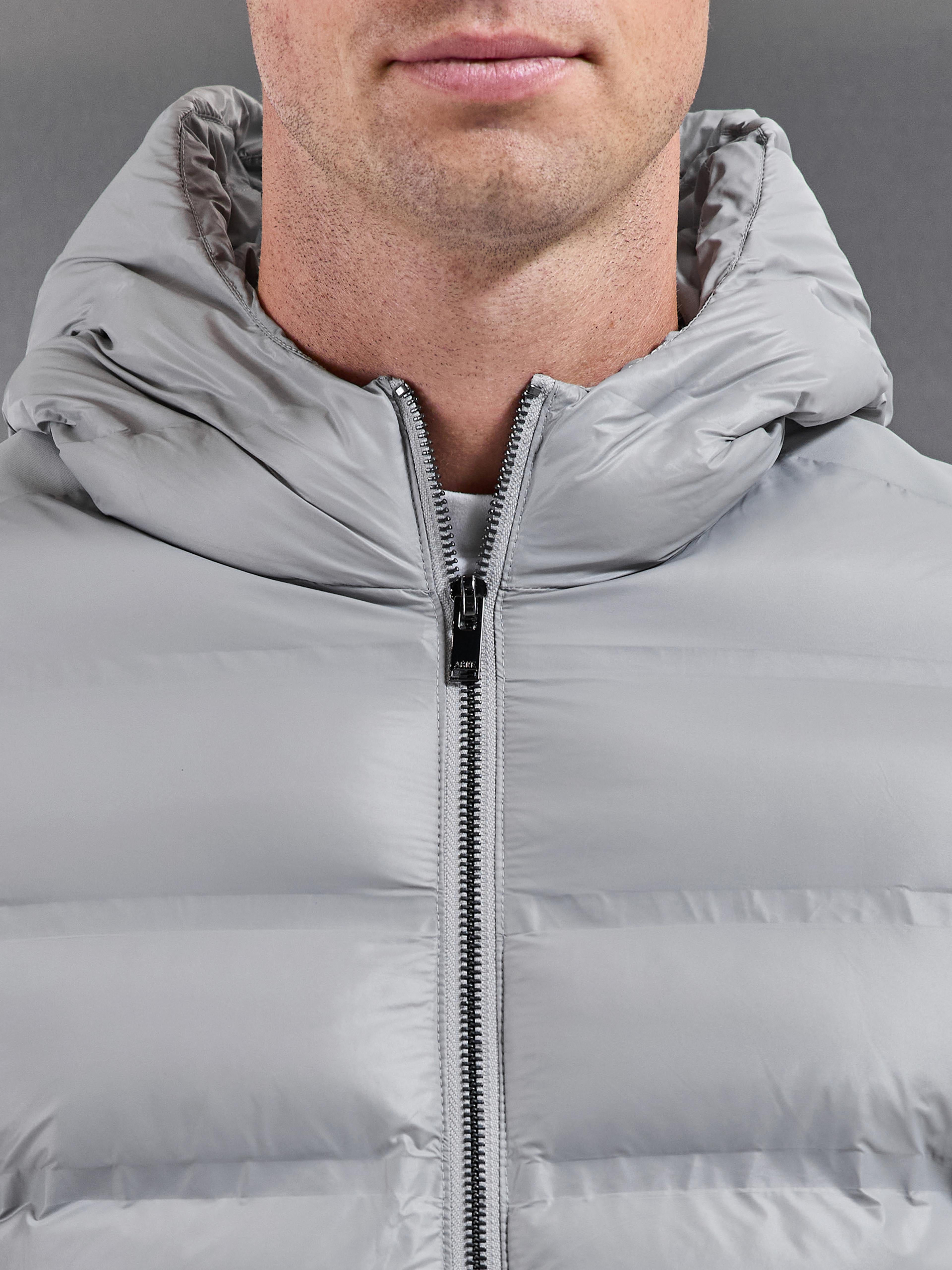 Hybrid Puffer Jacket in Mid Grey