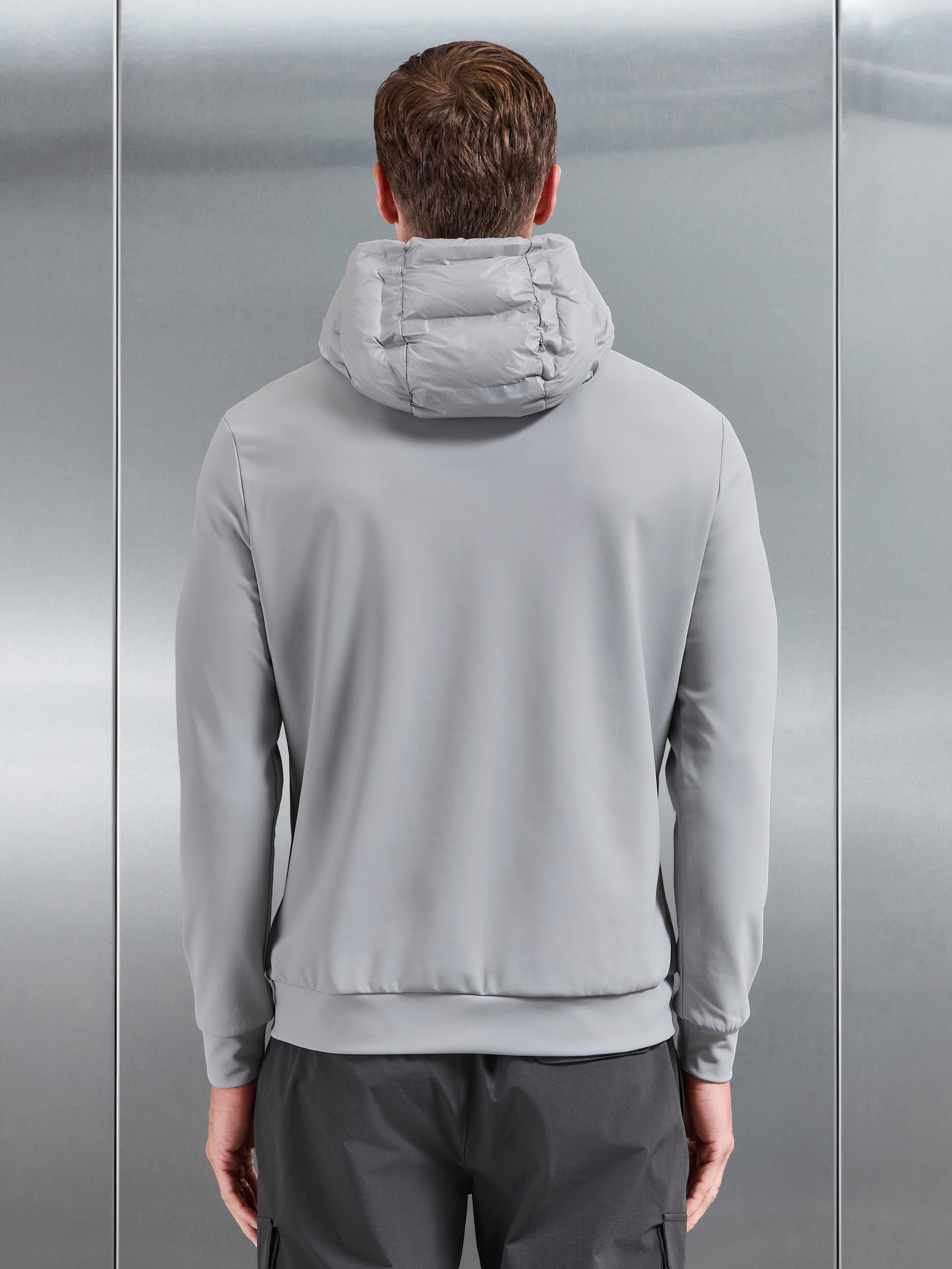Hybrid Puffer Jacket in Mid Grey