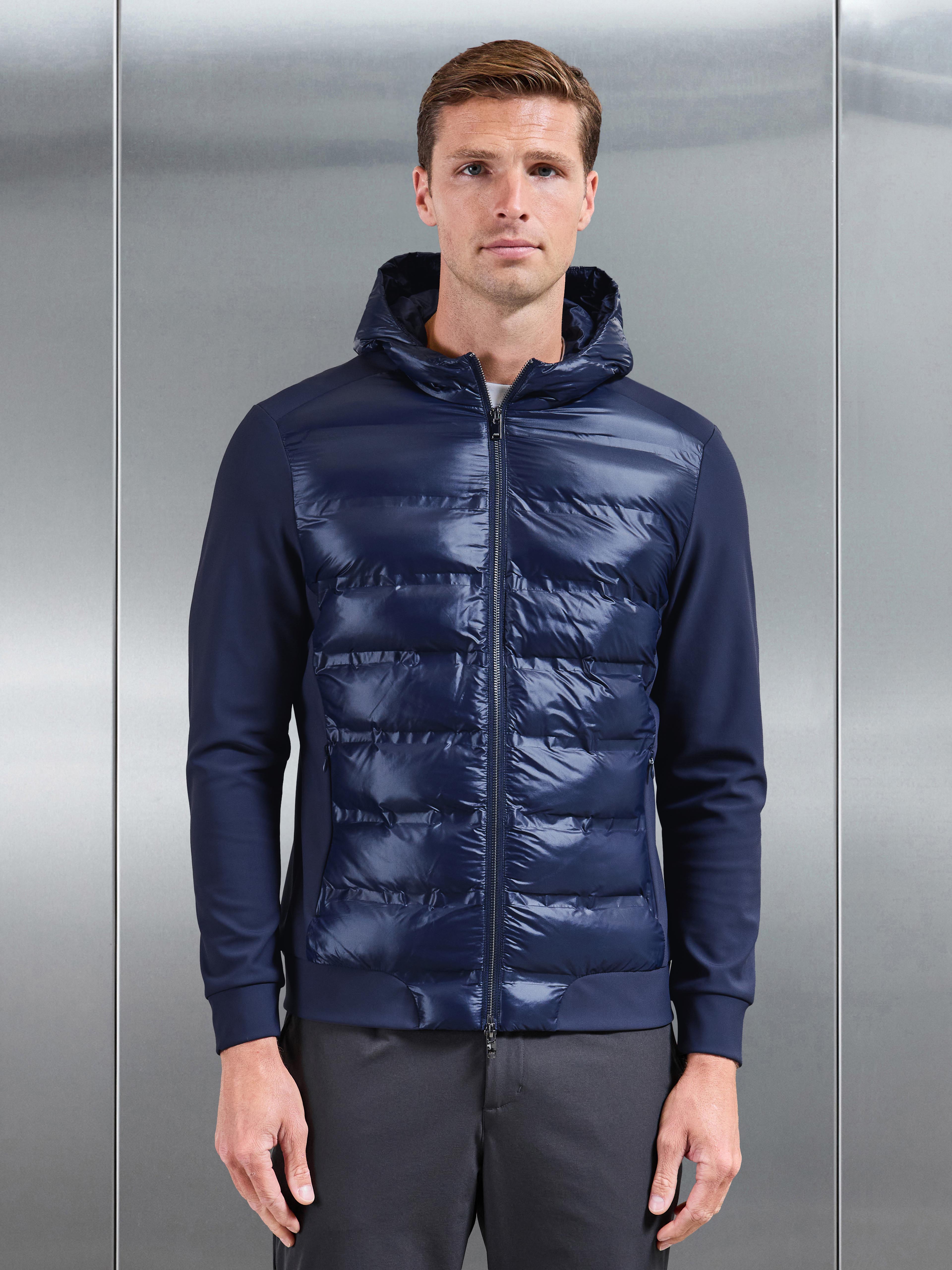 Hybrid Puffer Jacket in Navy