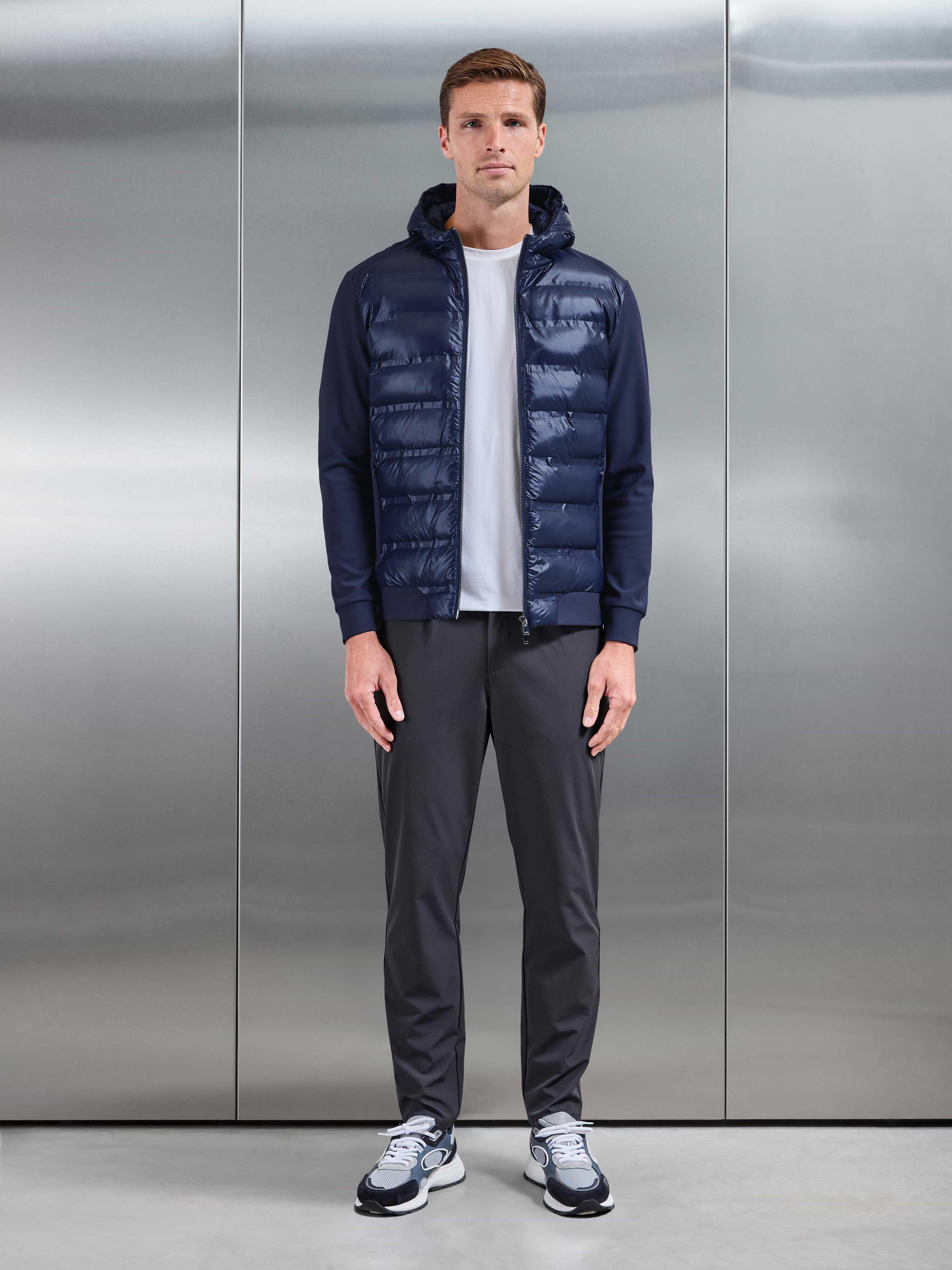 Hybrid Puffer Jacket in Navy