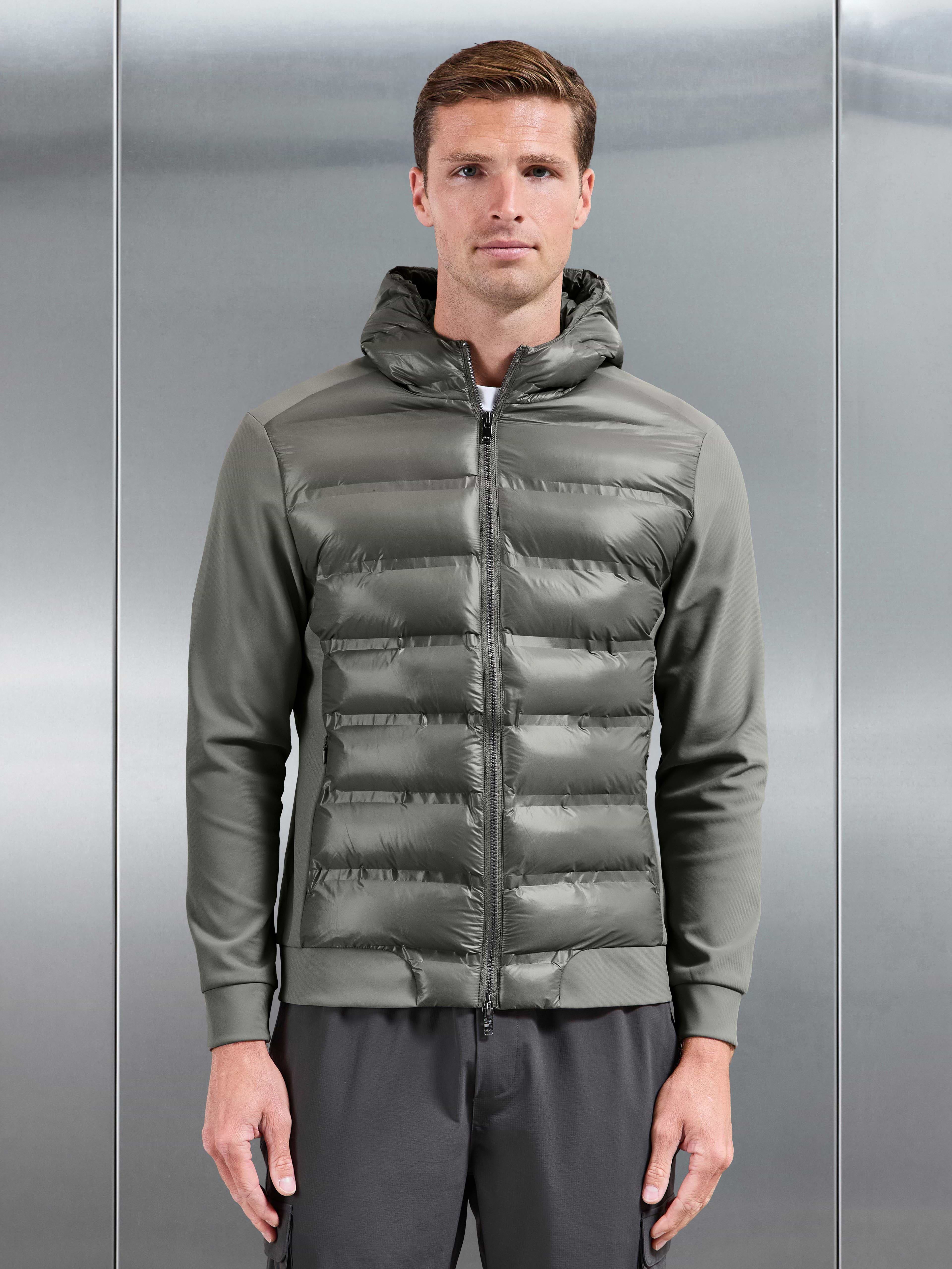 Hybrid Puffer Jacket in Olive
