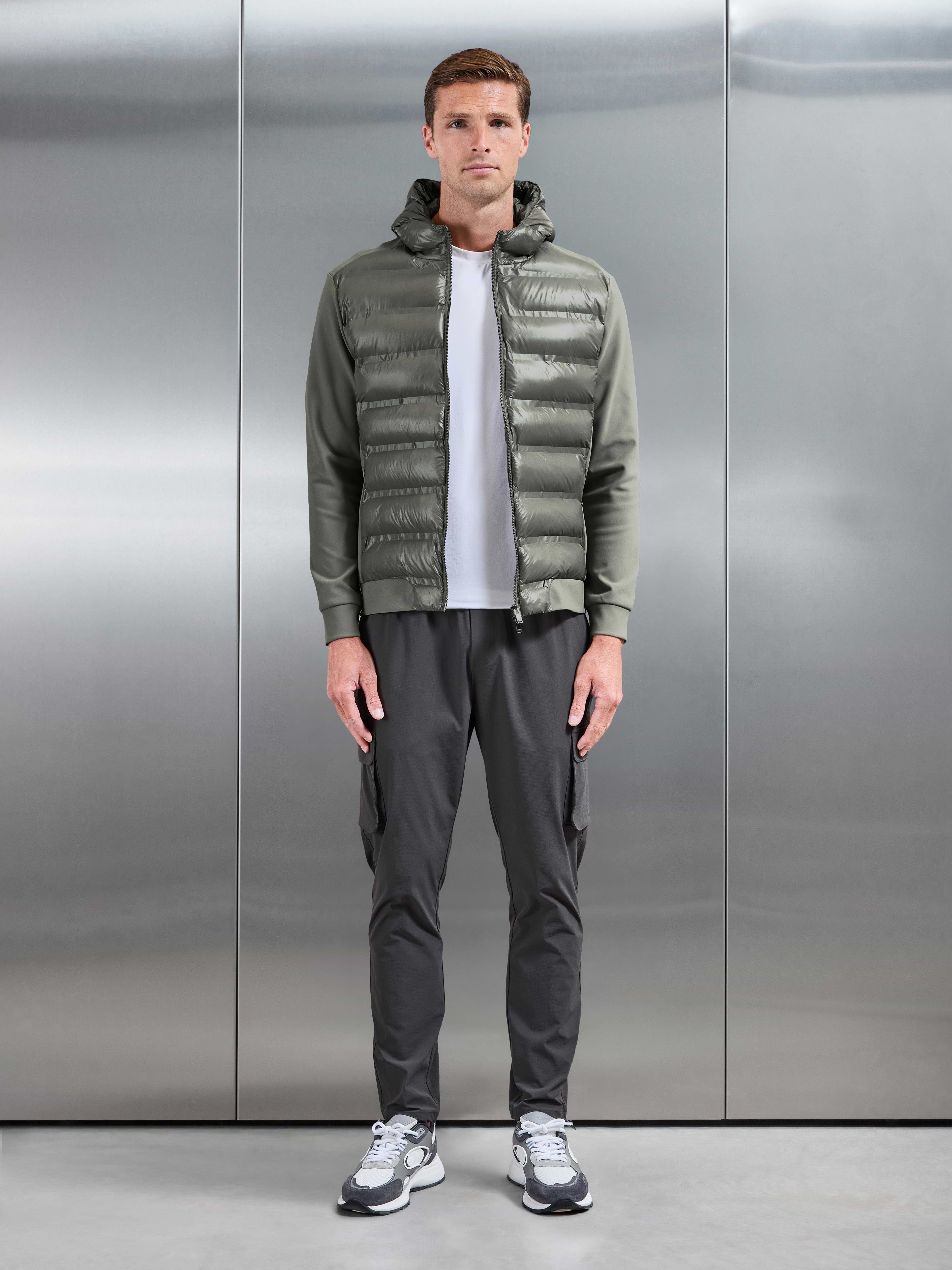 Hybrid Puffer Jacket in Olive