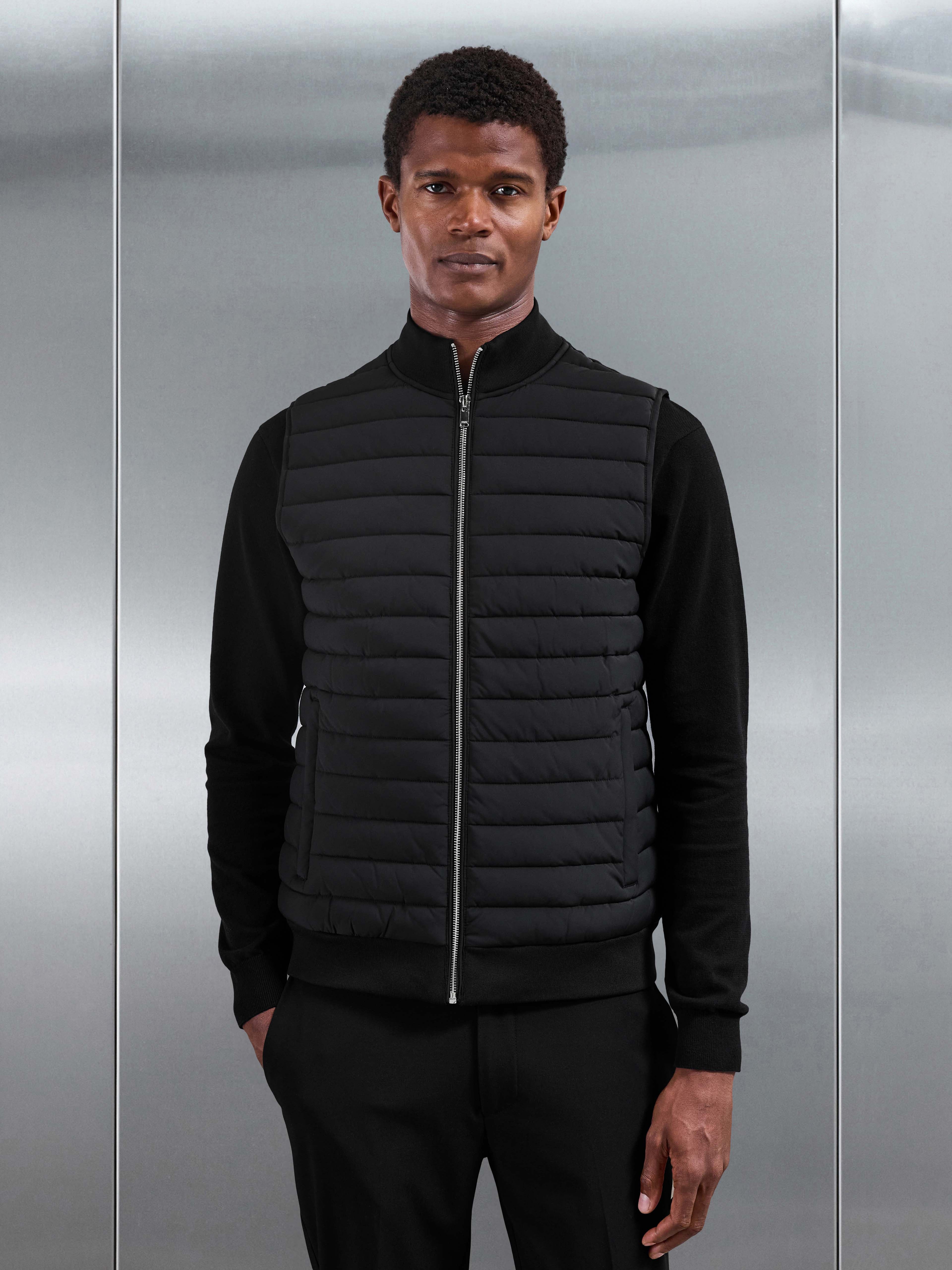 Hybrid Quilted Gilet in Black