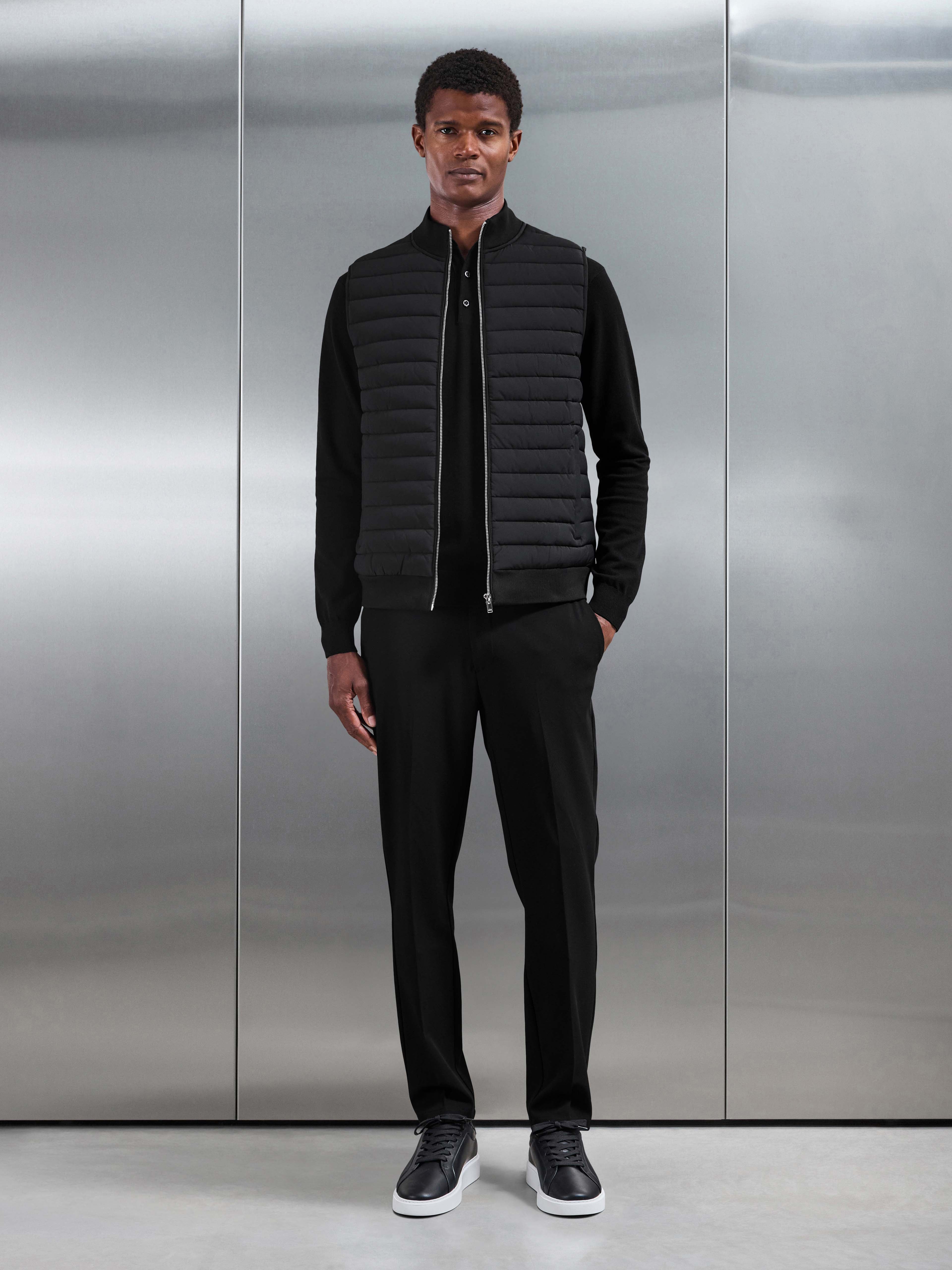 Hybrid Quilted Gilet in Black