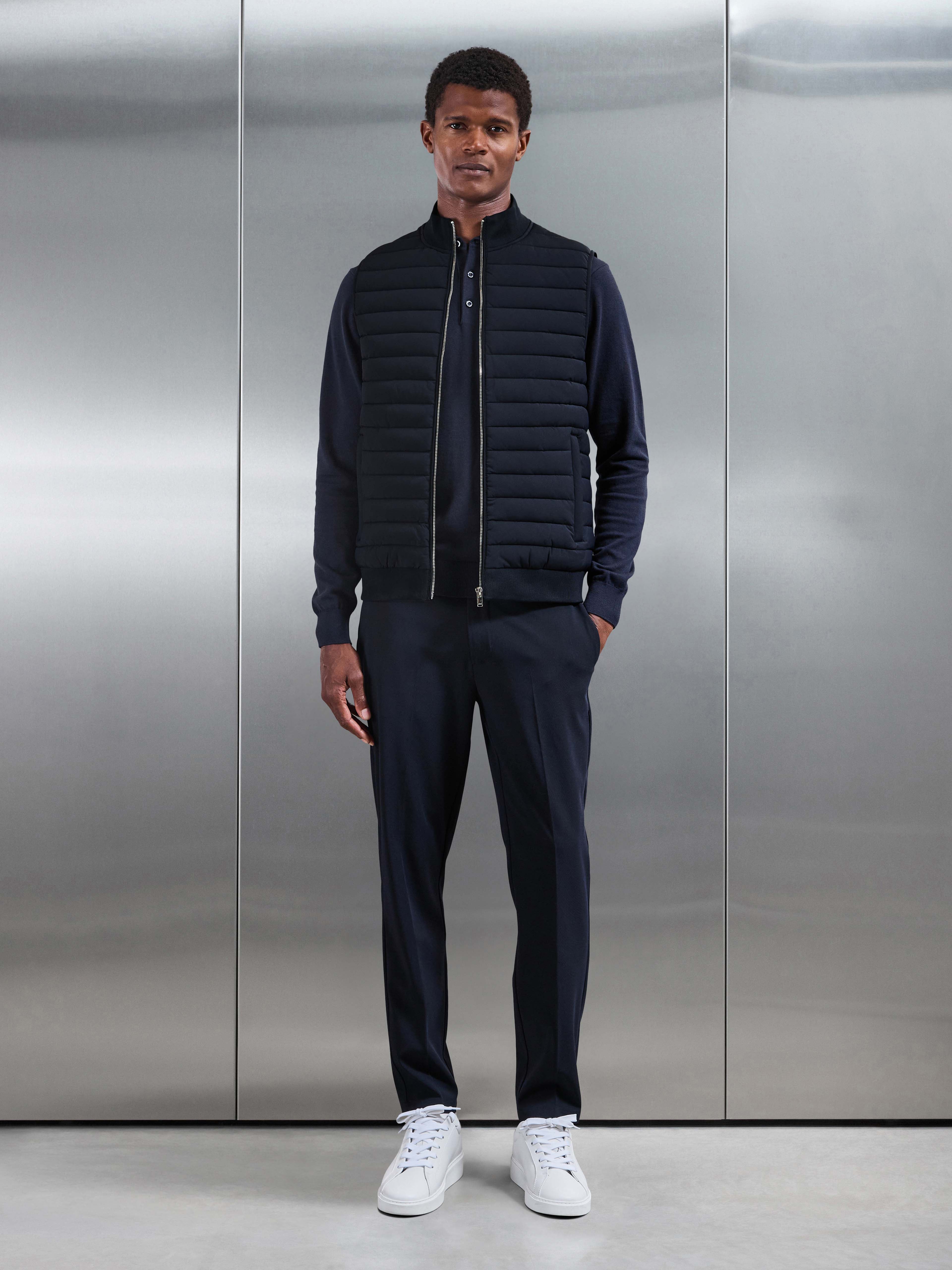 Hybrid Quilted Gilet in Navy