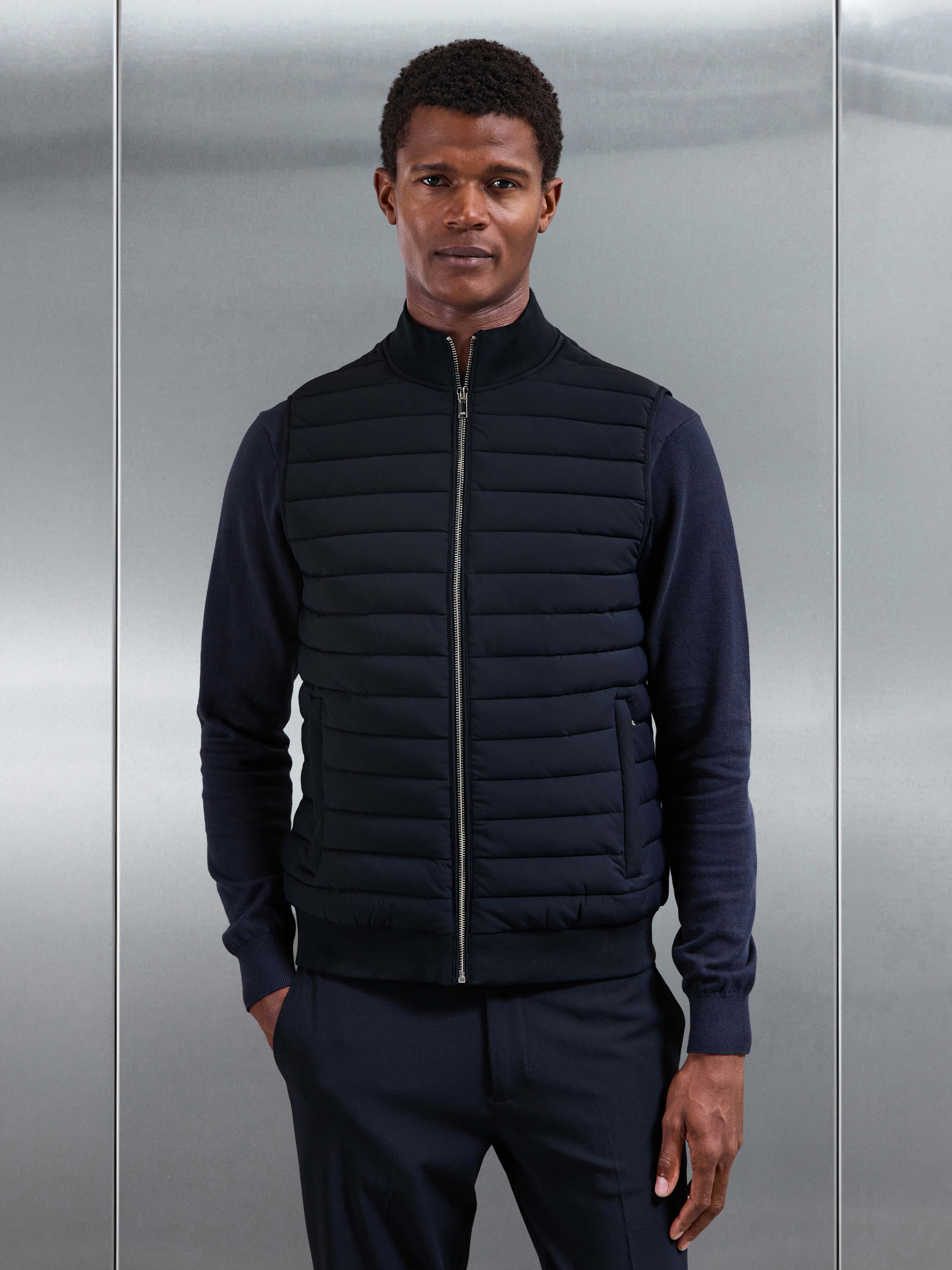 Hybrid Quilted Gilet in Navy