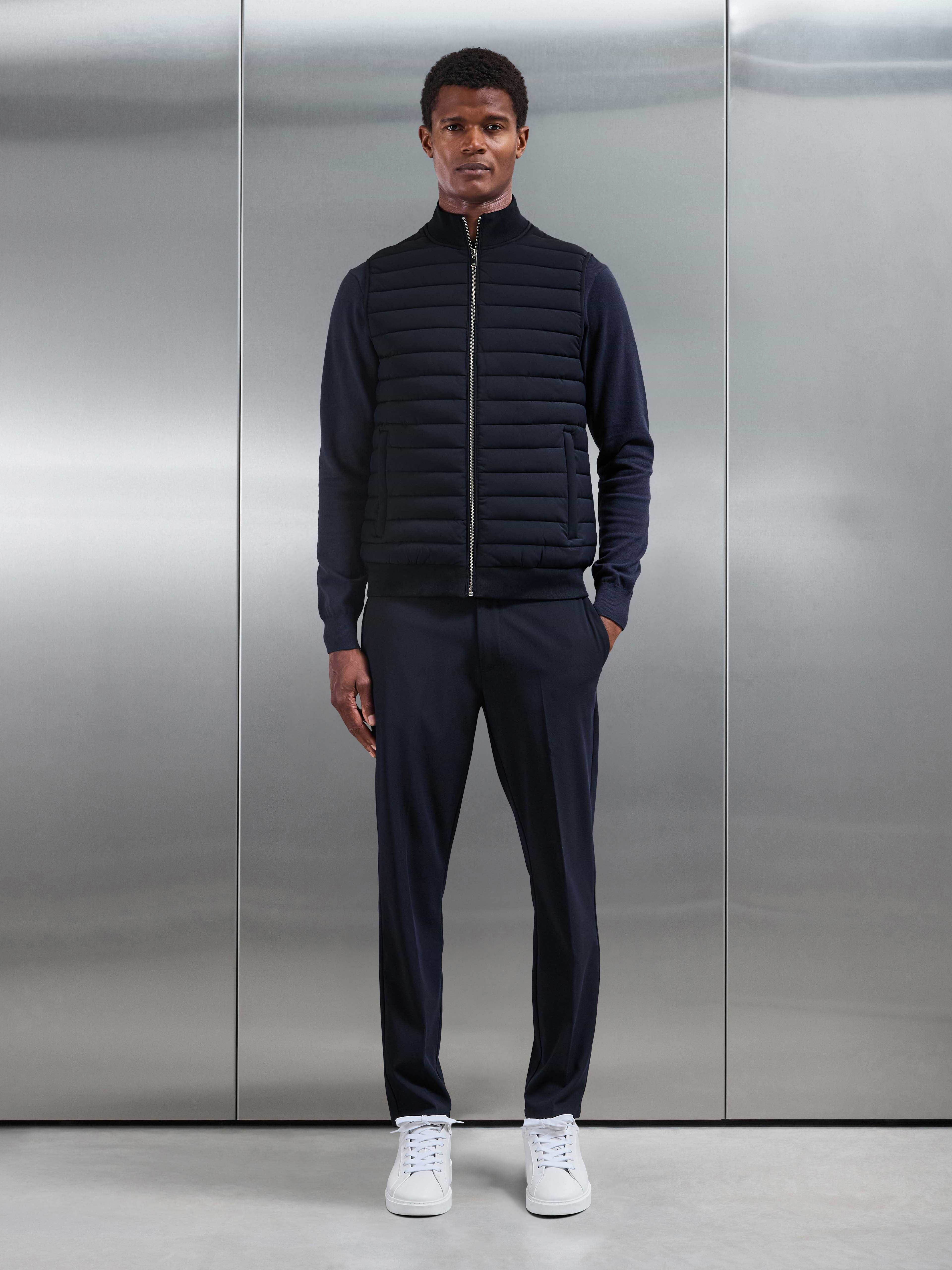 Hybrid Quilted Gilet in Navy
