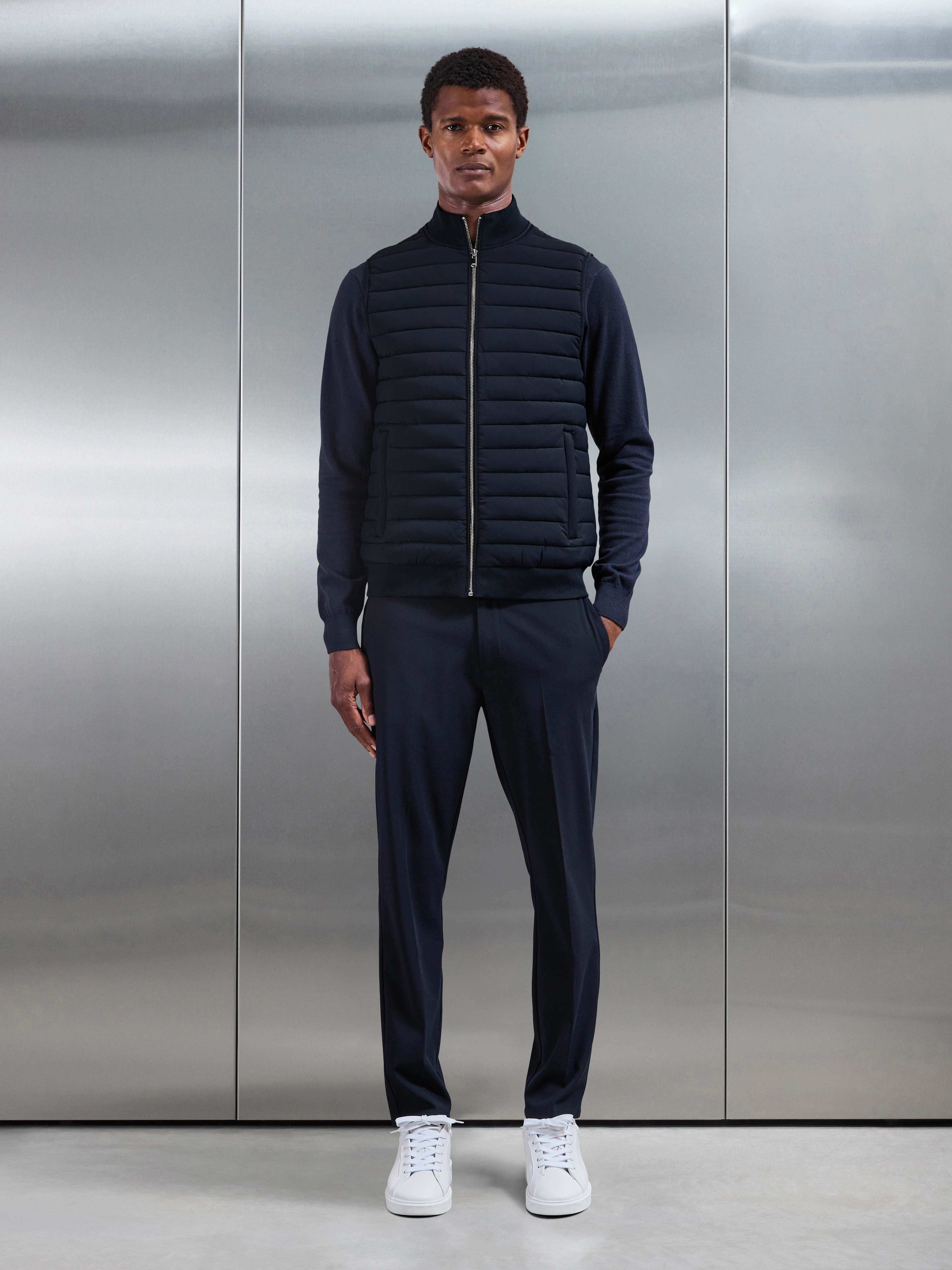 Hybrid Quilted Gilet in Navy
