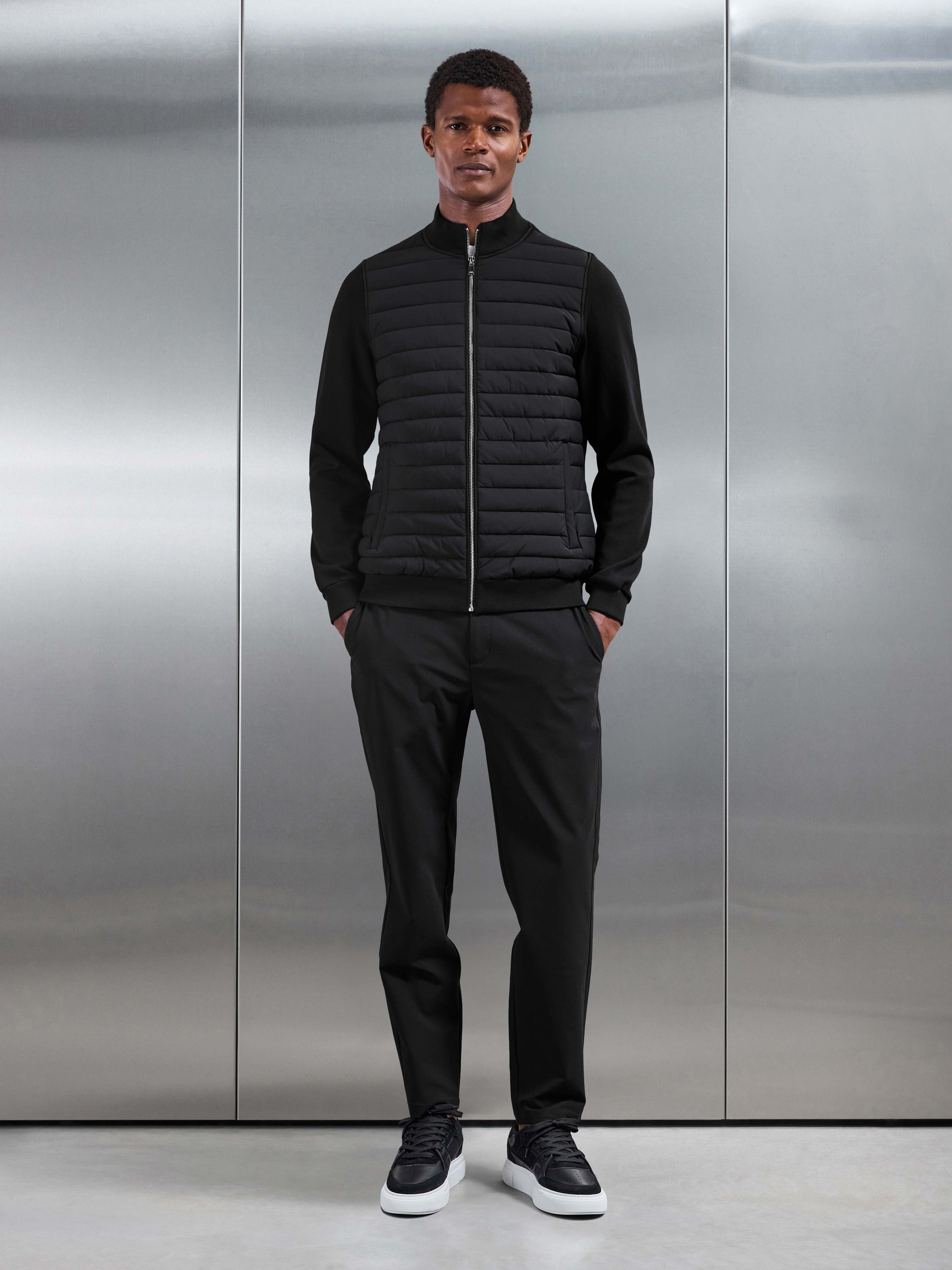 Hybrid Quilted Jacket in Black