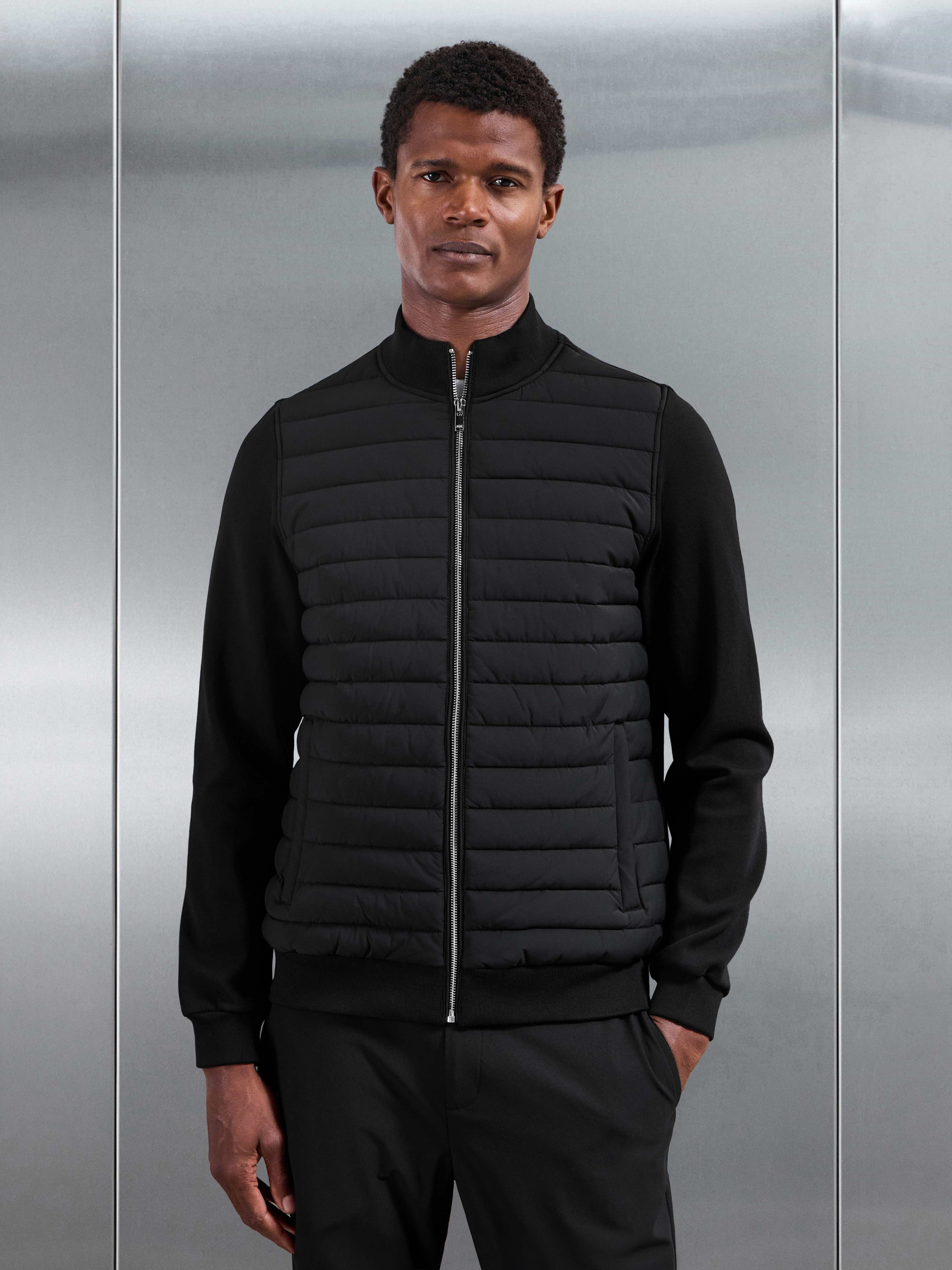 Hybrid Quilted Jacket in Black