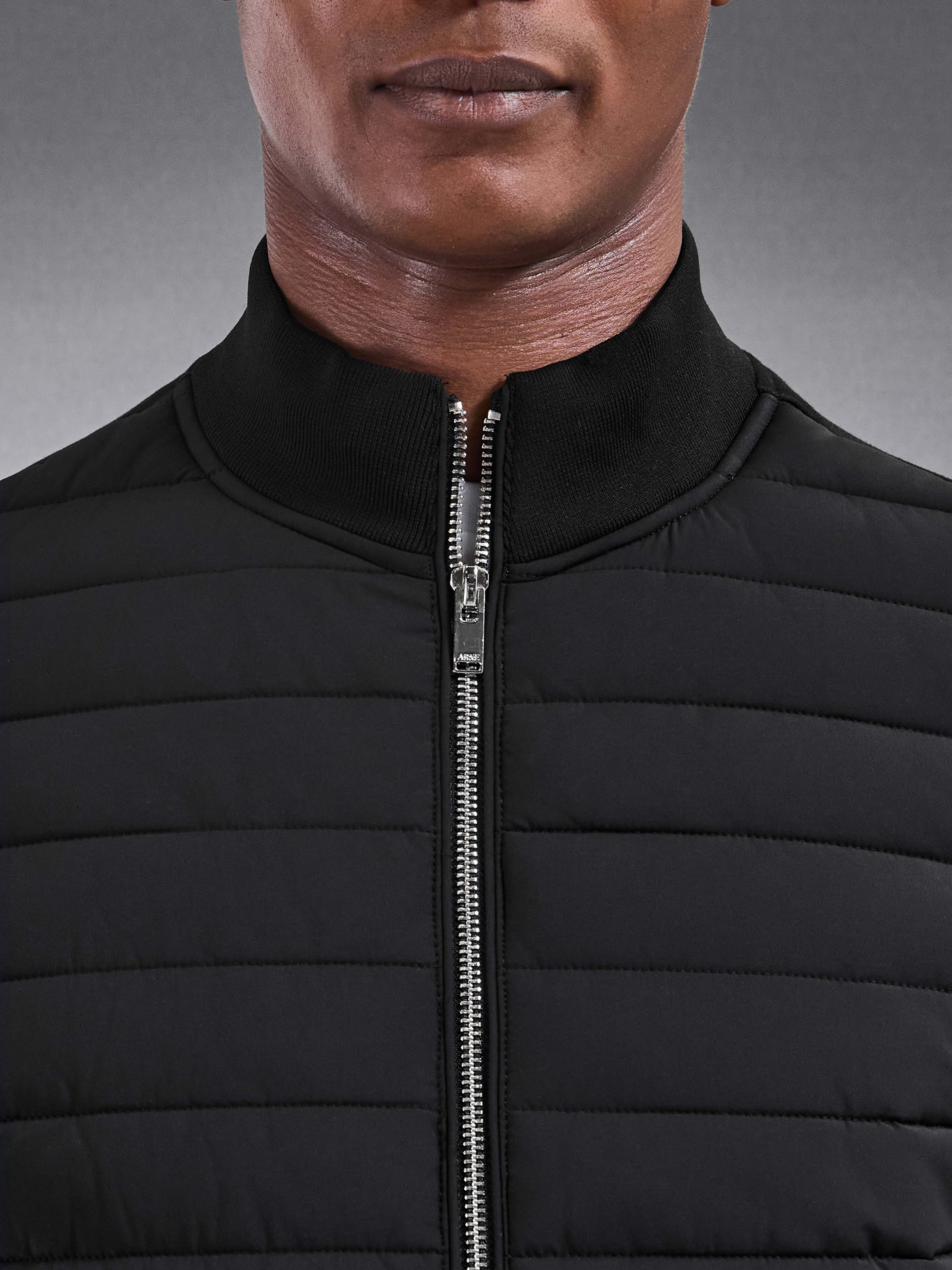 Hybrid Quilted Jacket in Black