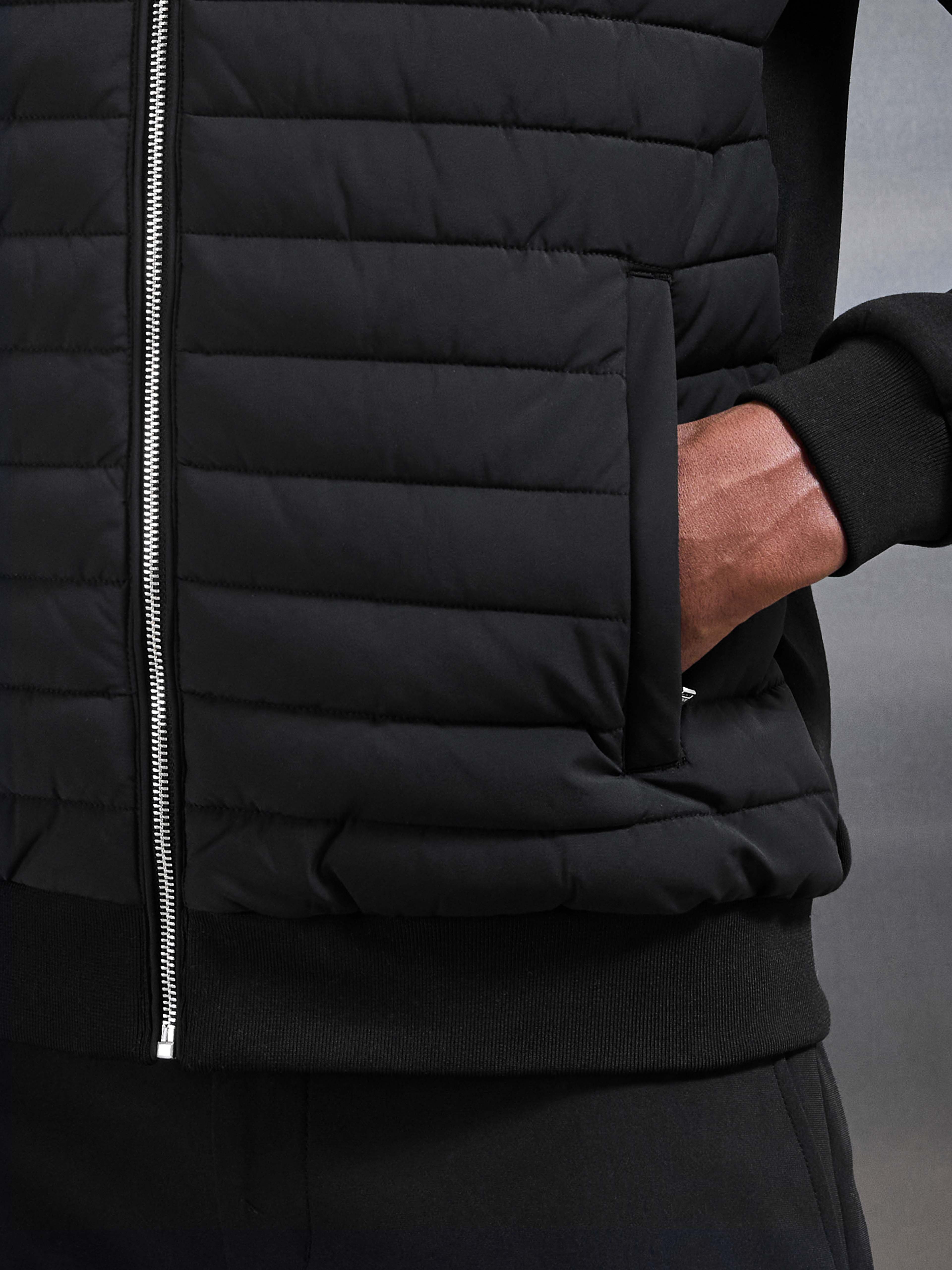Hybrid Quilted Jacket in Black