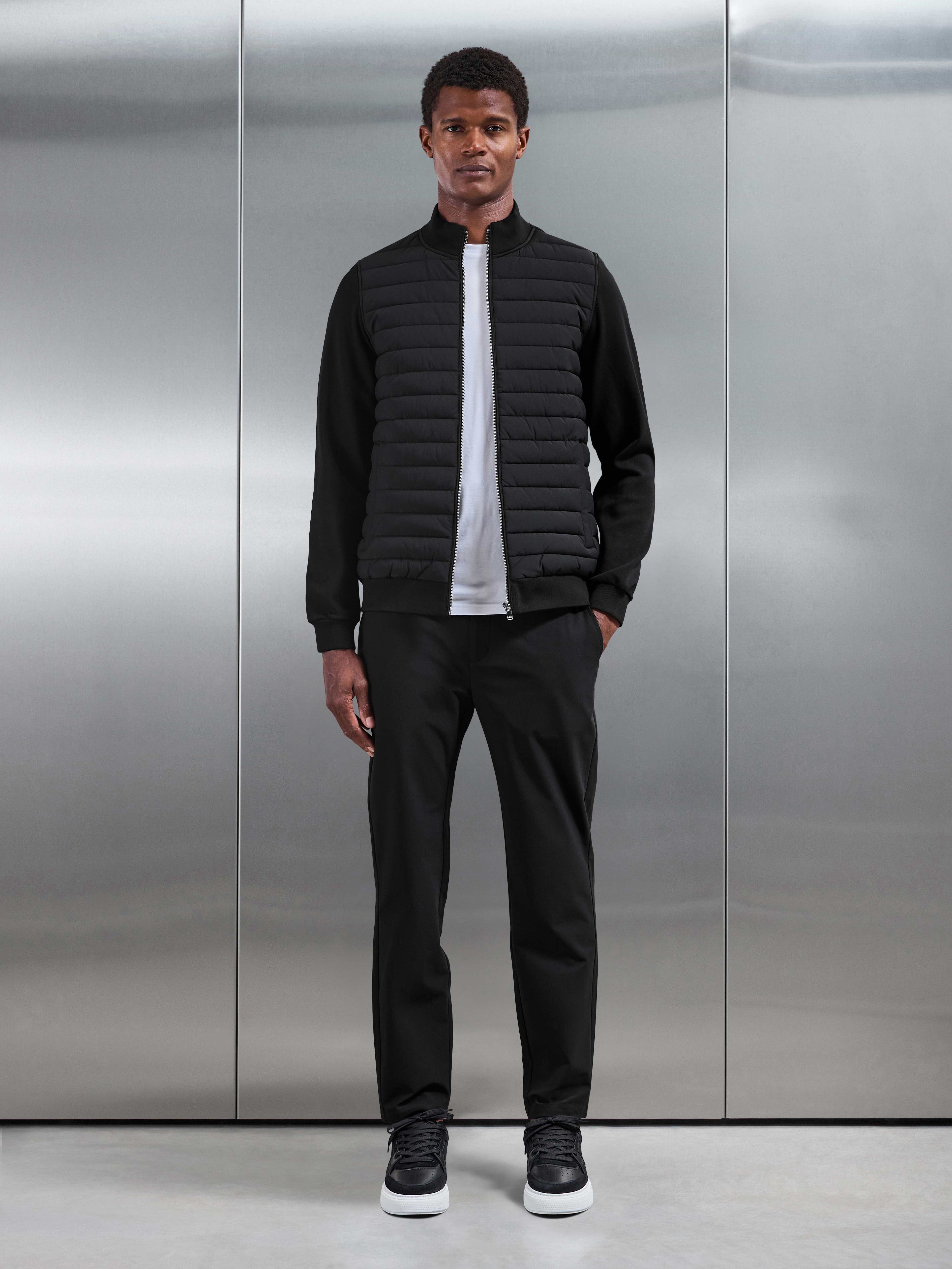 Hybrid Quilted Jacket in Black
