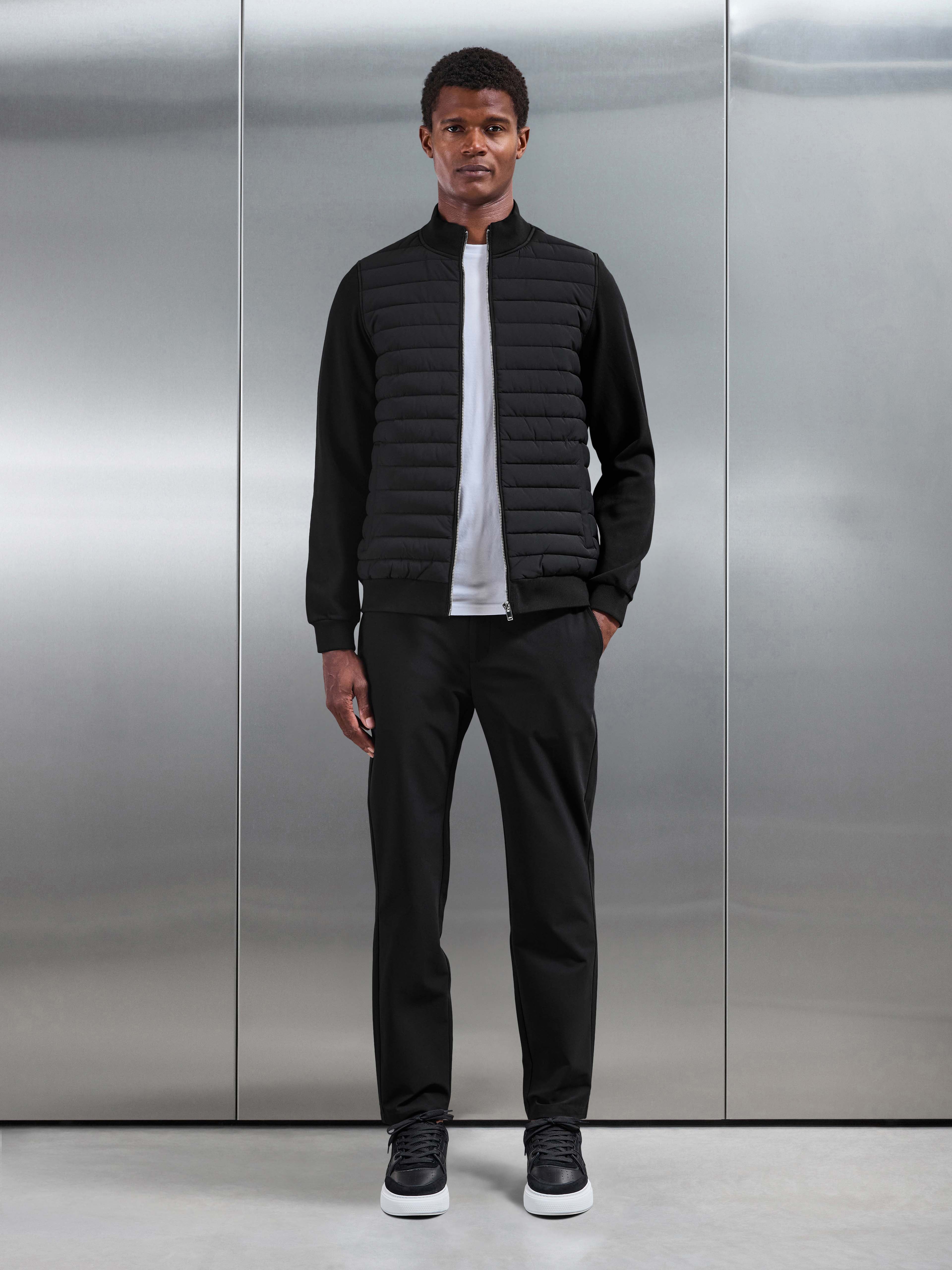 Hybrid Quilted Jacket in Black