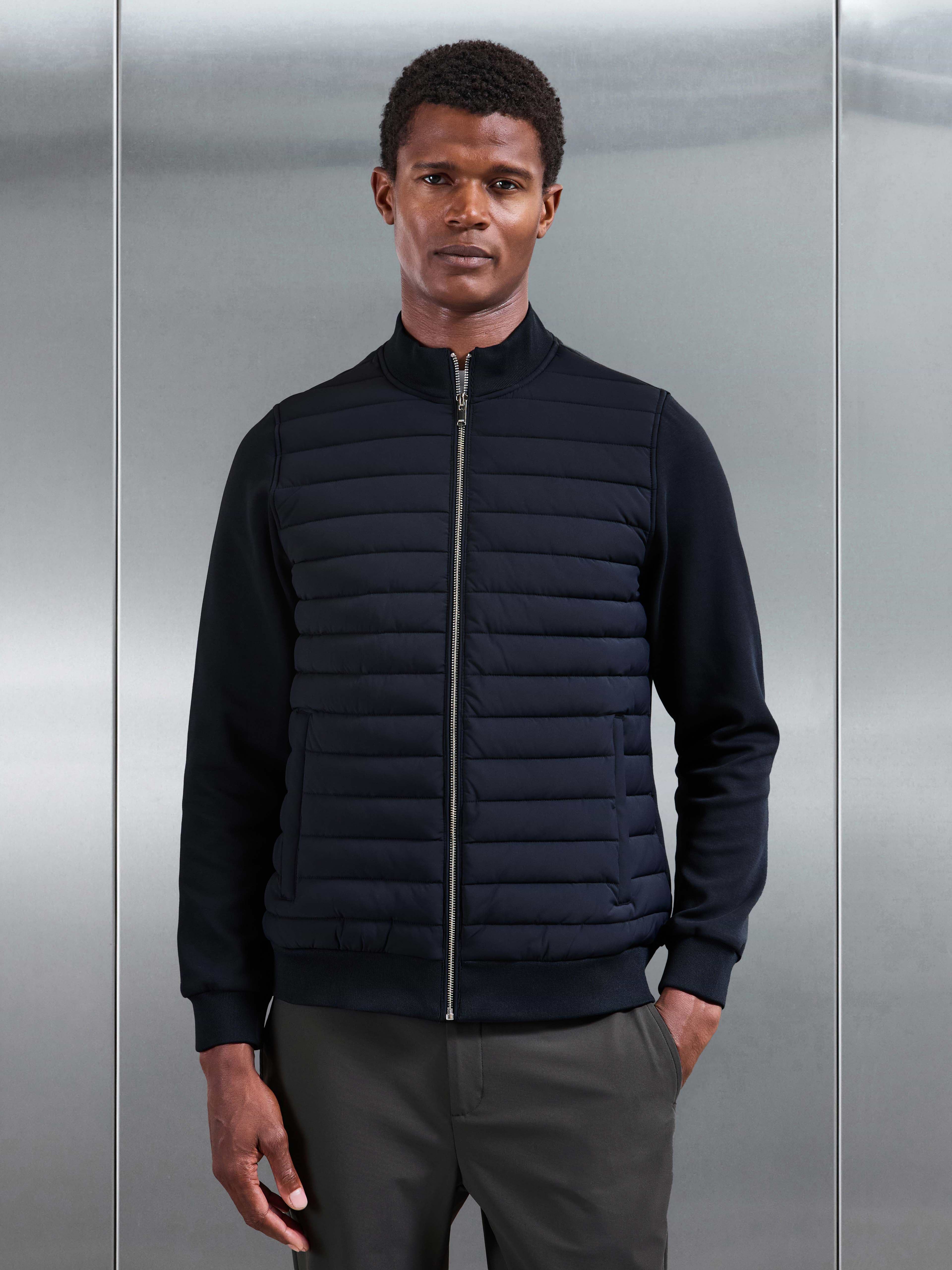 Hybrid Quilted Jacket in Navy