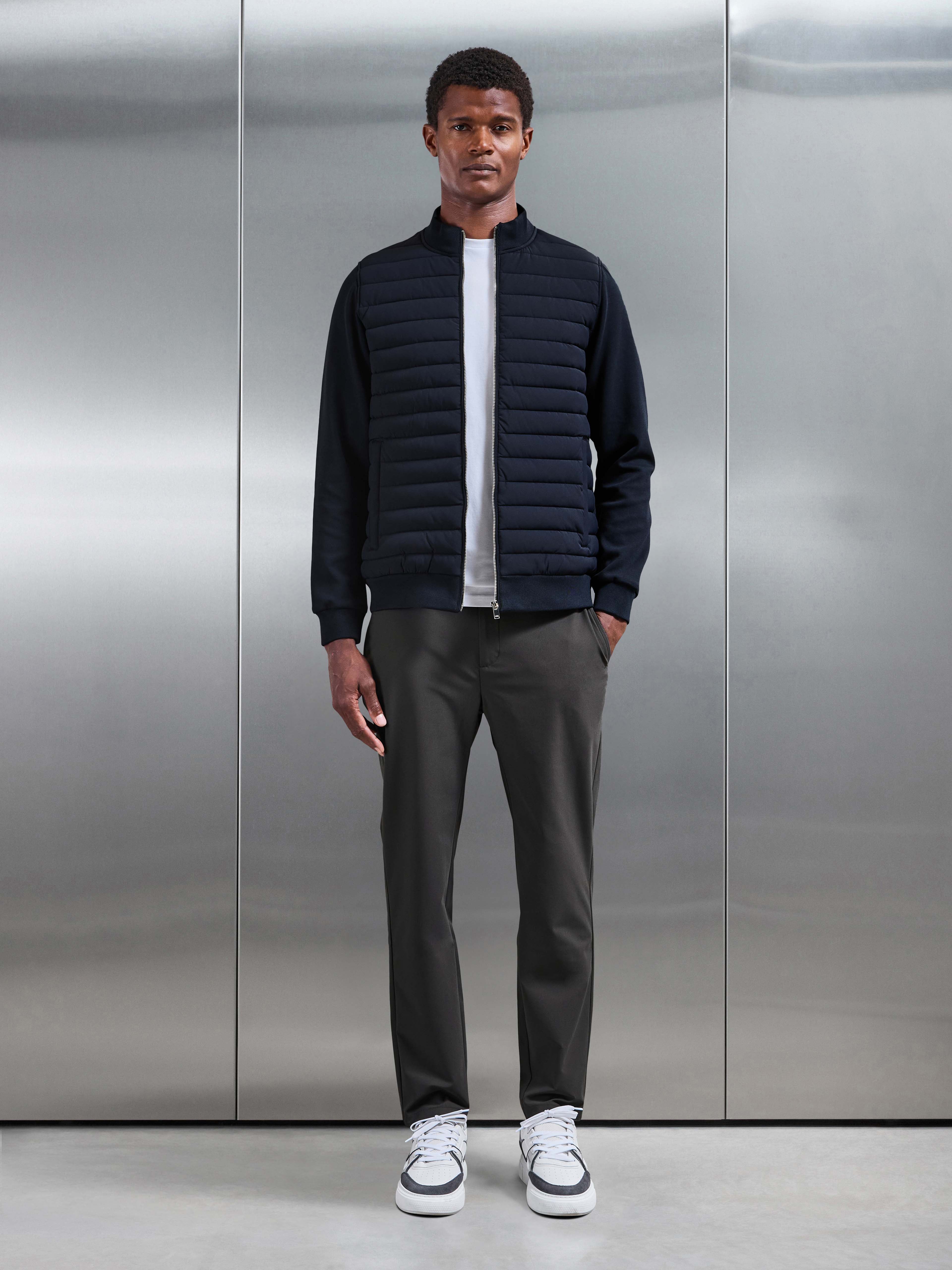 Hybrid Quilted Jacket in Navy