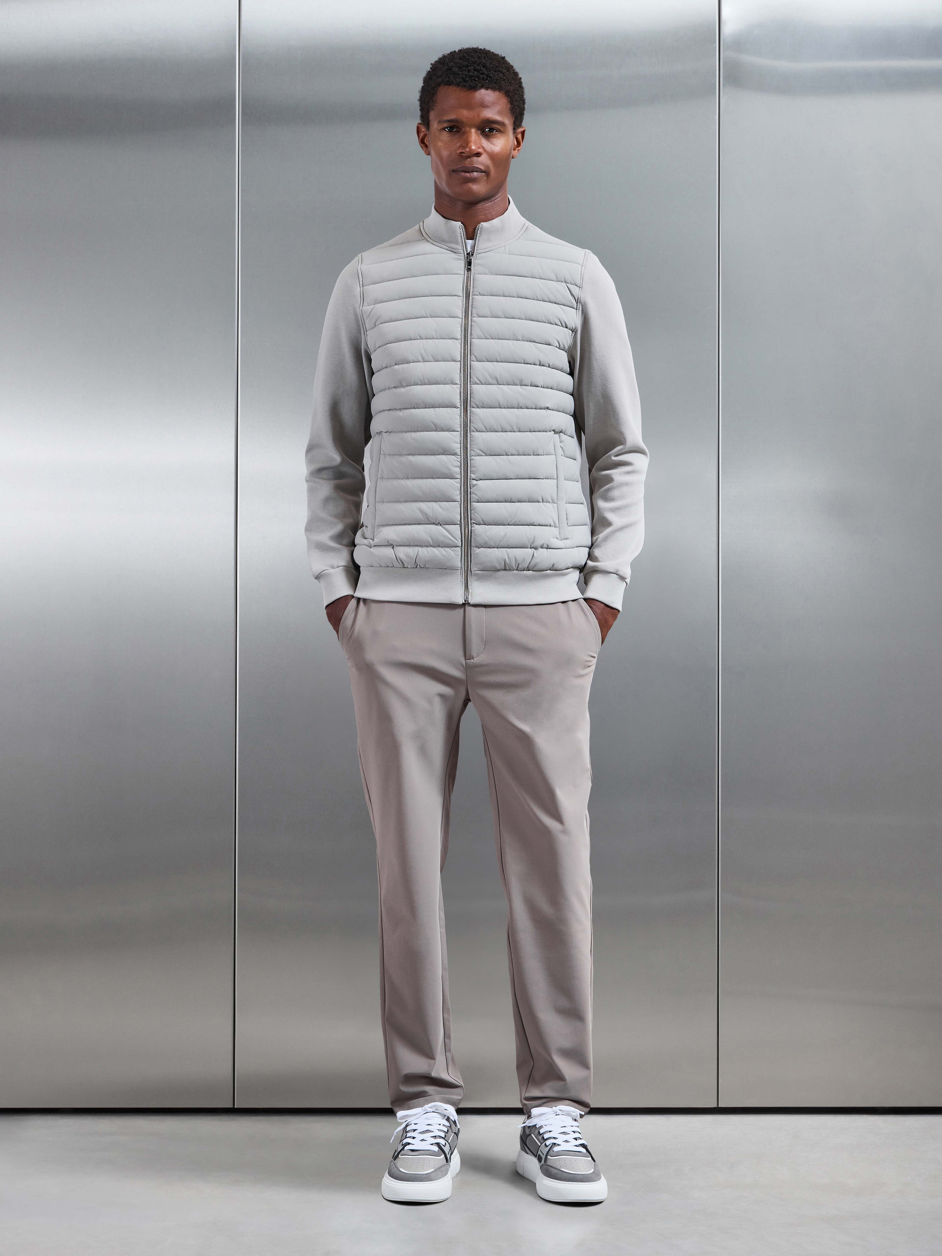 Hybrid Quilted Jacket in Stone