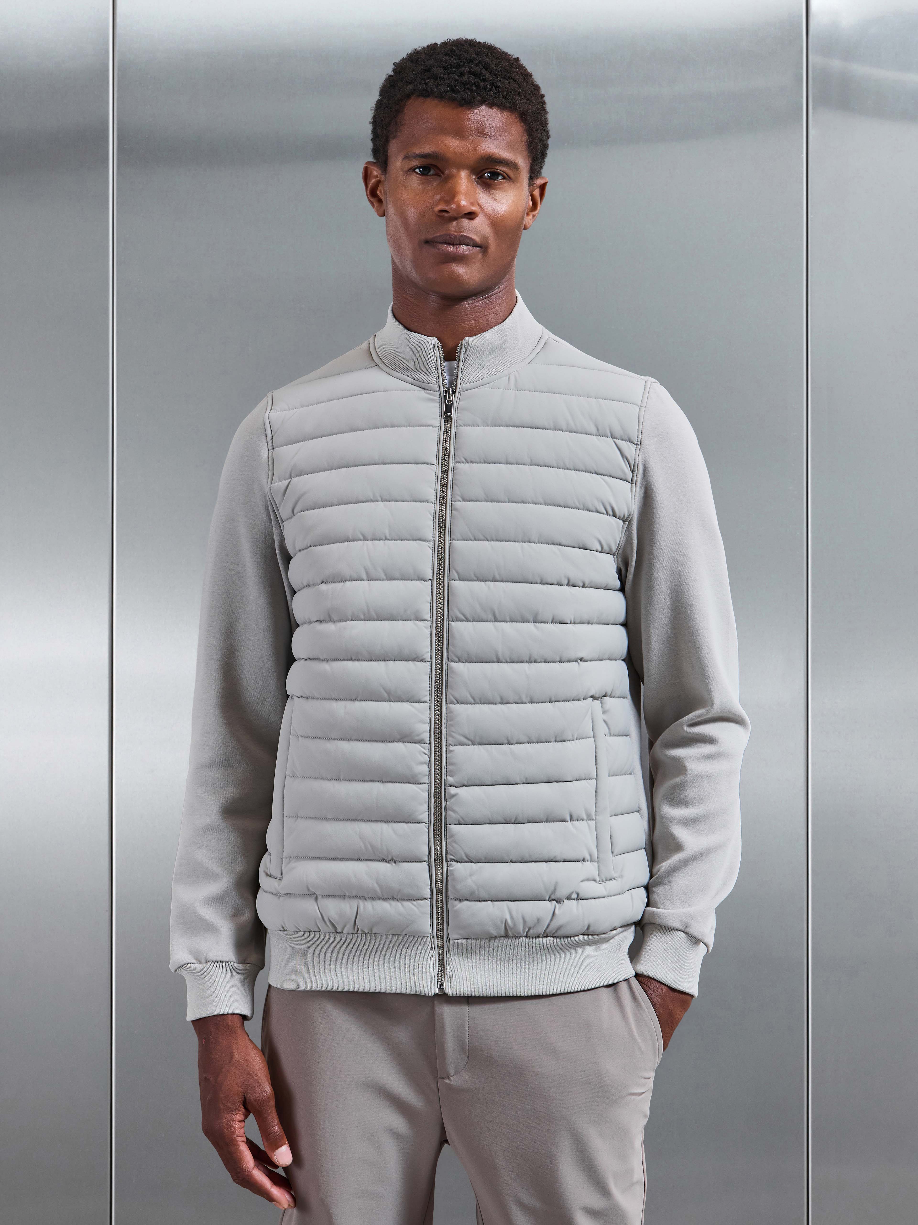 Hybrid Quilted Jacket in Stone
