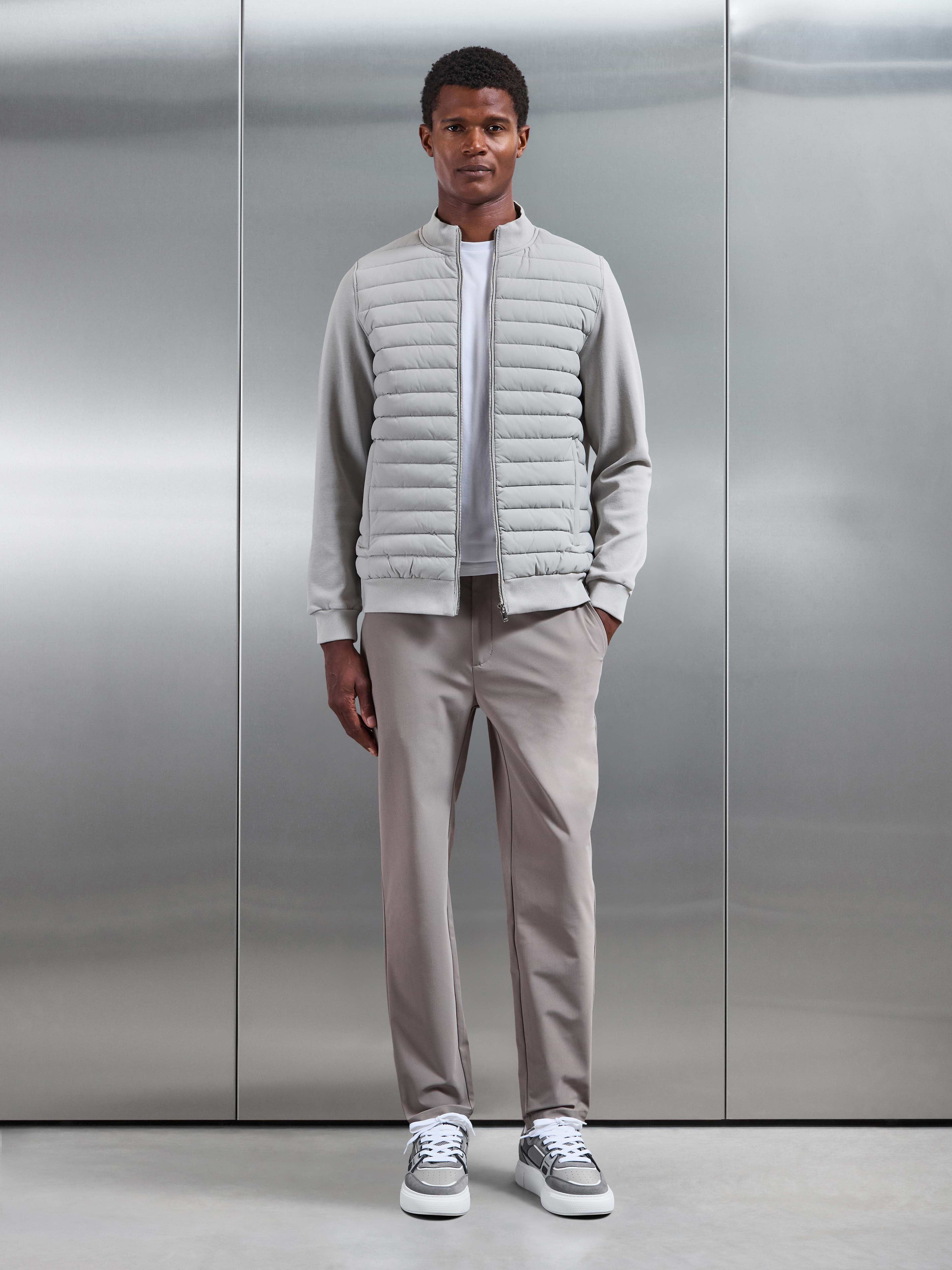 Hybrid Quilted Jacket in Stone
