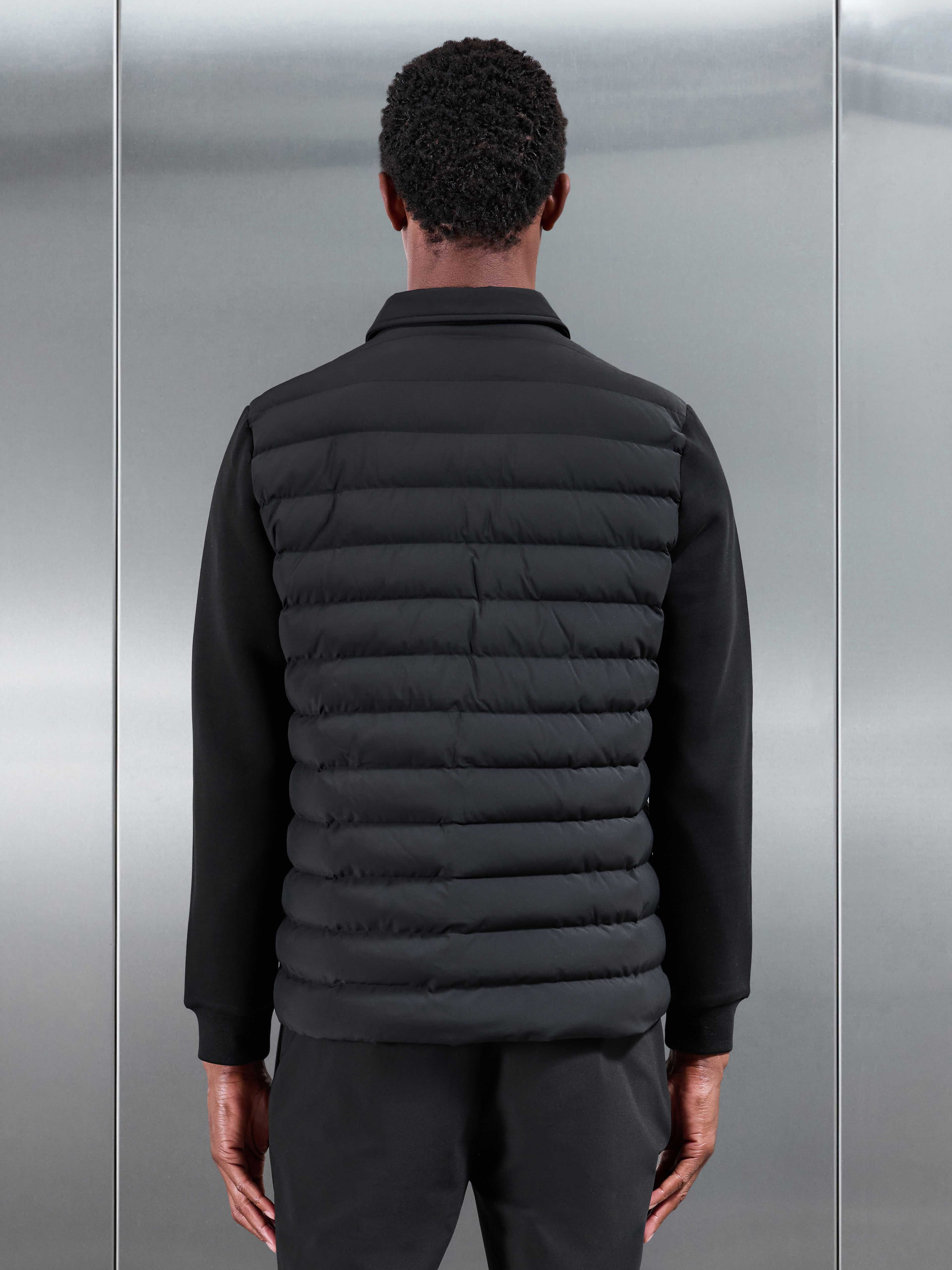 Hybrid Quilted Overshirt in Black