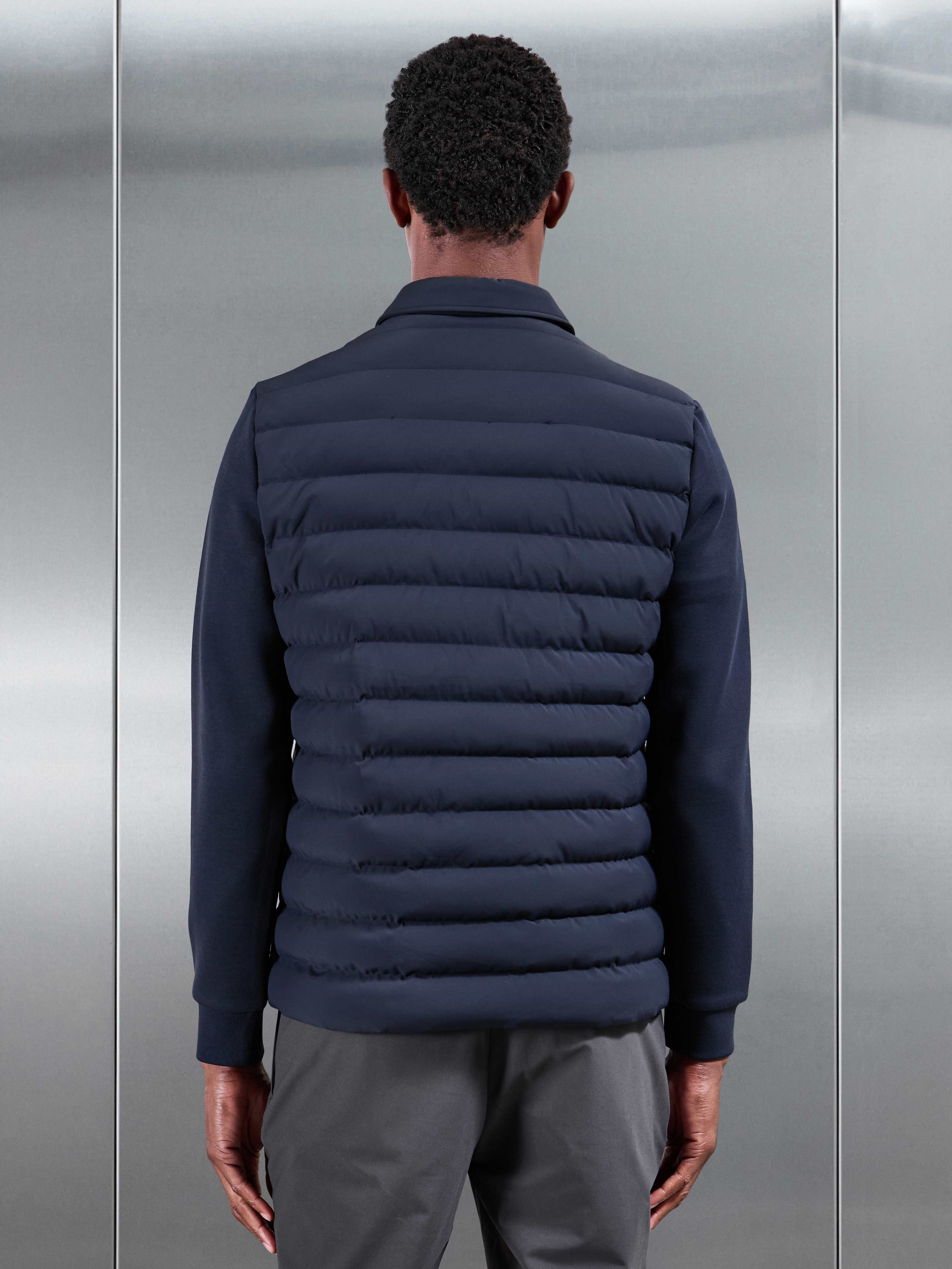 Hybrid Quilted Overshirt in Navy