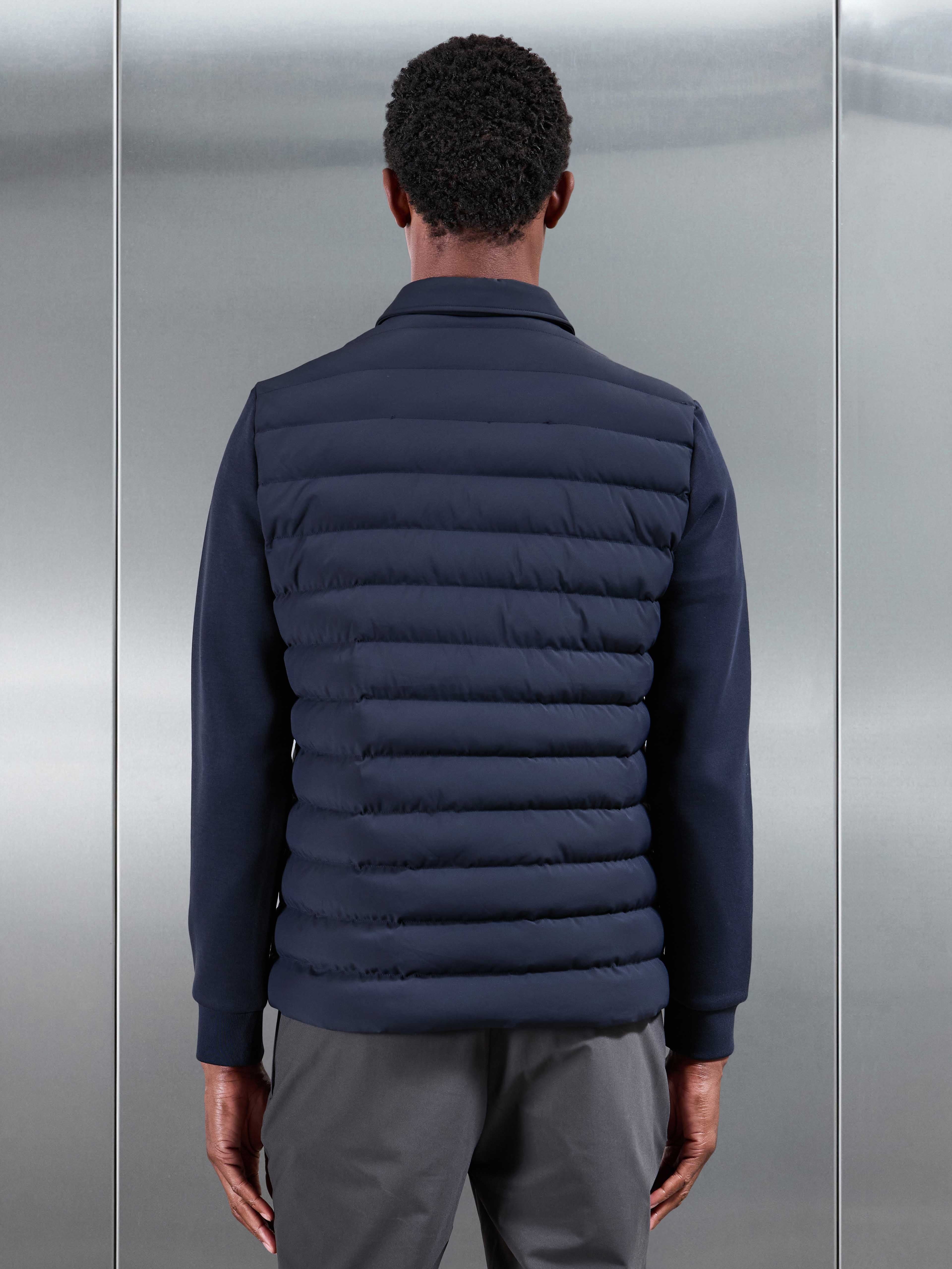 Hybrid Quilted Overshirt in Navy
