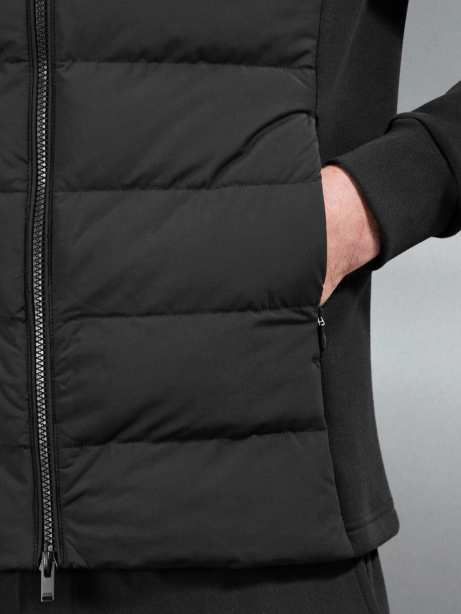 Hybrid Technical Puffer Jacket in Black