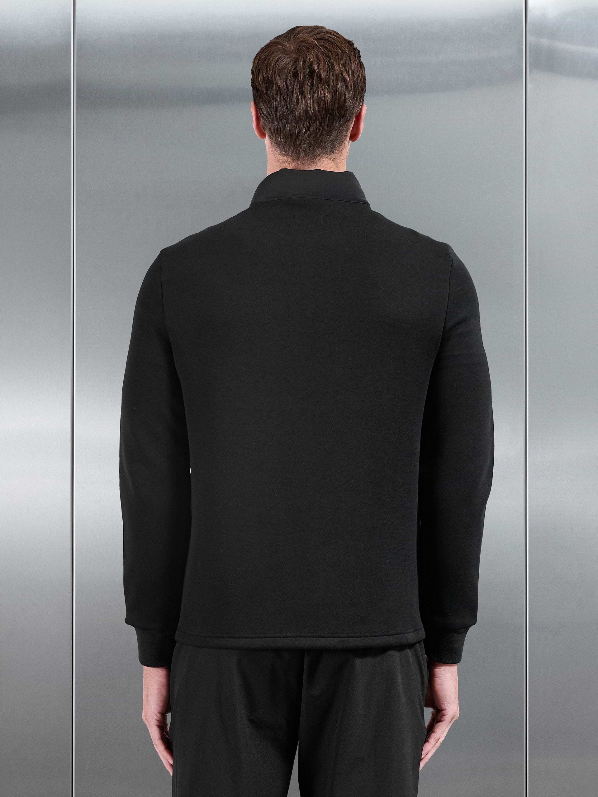 Hybrid Technical Puffer Jacket in Black